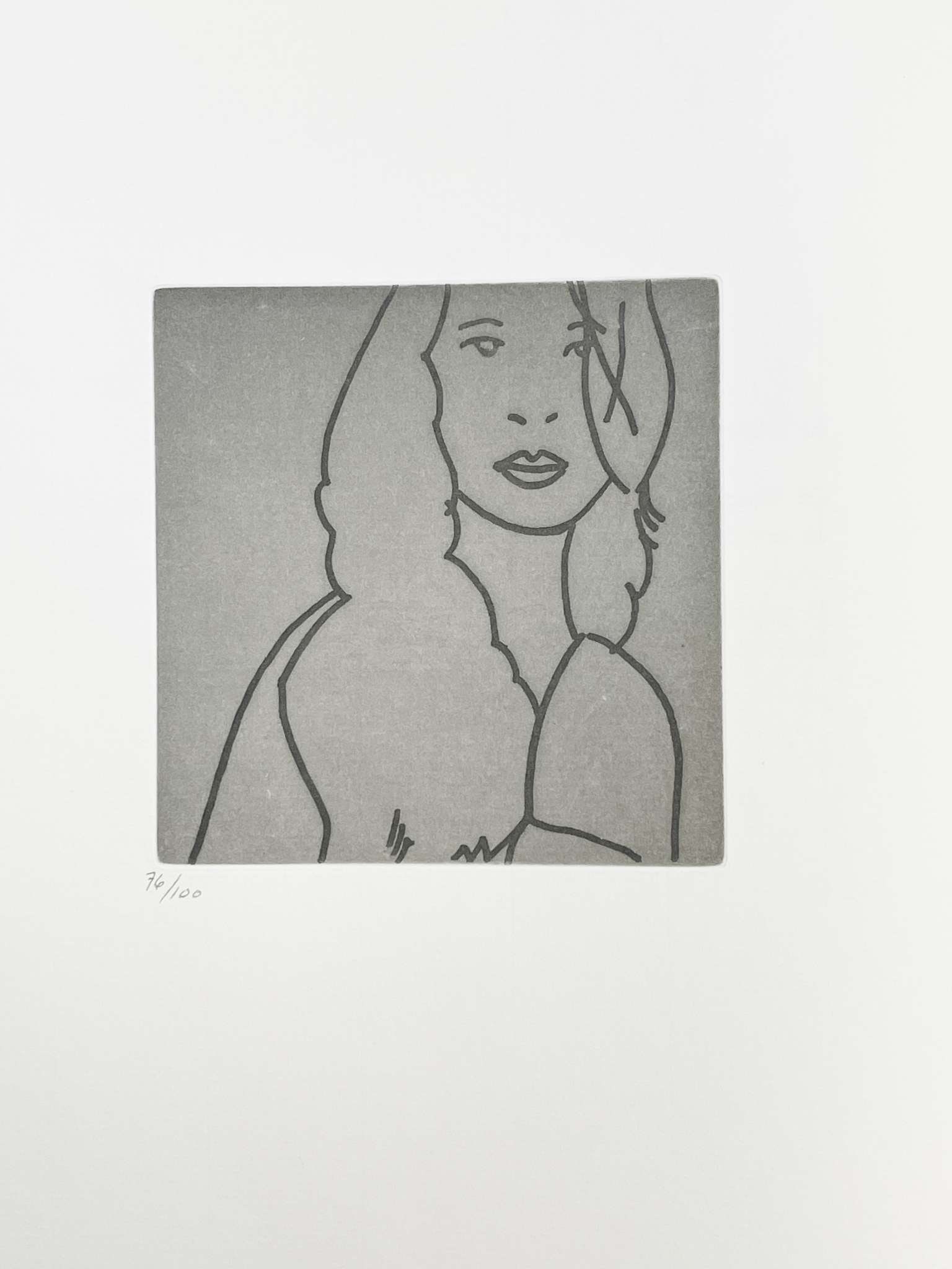 Alex Katz - Signature Song: Artist: Alex Katz Title: Signature Song Year: 2005 Dimensions: 9 x 12 in. Edition: From the rare limited edition of 100 Publisher: Arion Press Suite: Gloria Medium: Original Etching on paper