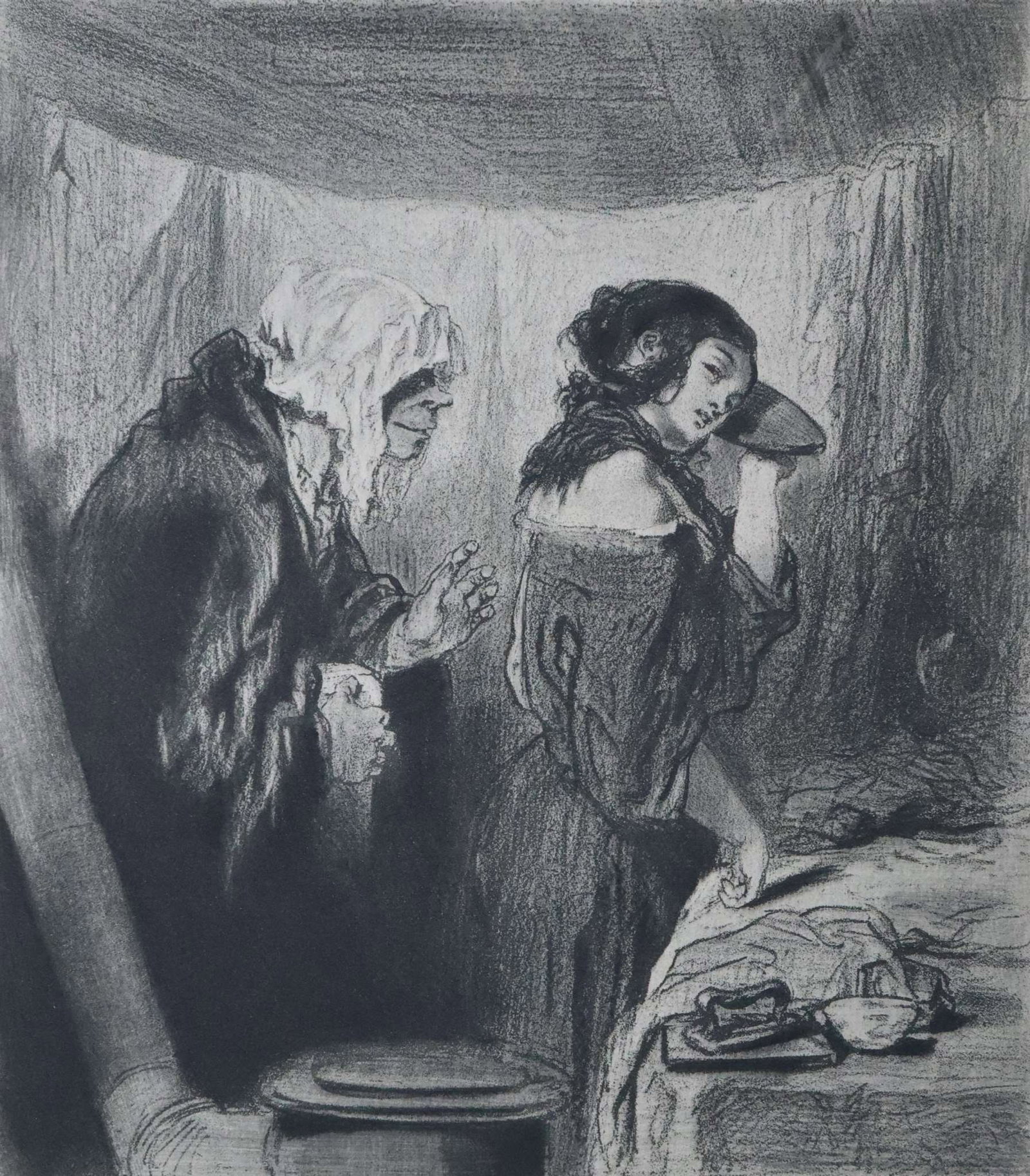 Satan: Title: Satan Year: 1904 Edition: From the rare limited edition Publisher: L'Atelier d'Art Suite: Leau Forte Medium: Original Etching on Paper Condition: Excellent Comes with Letter of authenticity