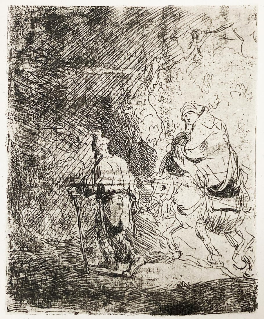 Rembrandt van Rijn (After 1883) - Flight Into Egypt (Large): Artist: Rembrandt van Rijn (After 1883) Title: Flight Into Egypt (Large) Year: 1883 Dimensions: 7.5in. by 6in. Edition: From the rare limited edition Suite: LOeuvre Complet De Rembrandt Medium: