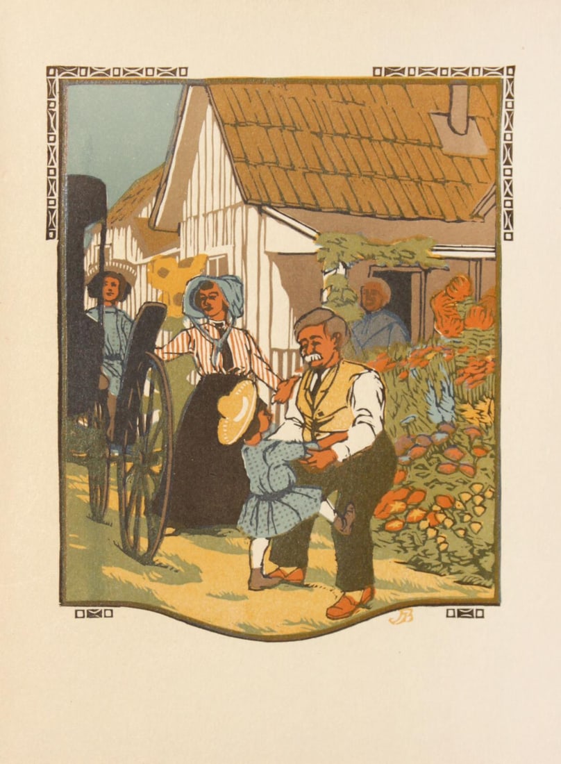 Gustave Baumann - September: Artist: Gustave Baumann Title: September Year: 1912 Dimensions: 10in. by 8.5in. Edition: From the rare limited edition Publisher: The Bobbs Merrill Company Indianapolis Suite: All Year Round by James