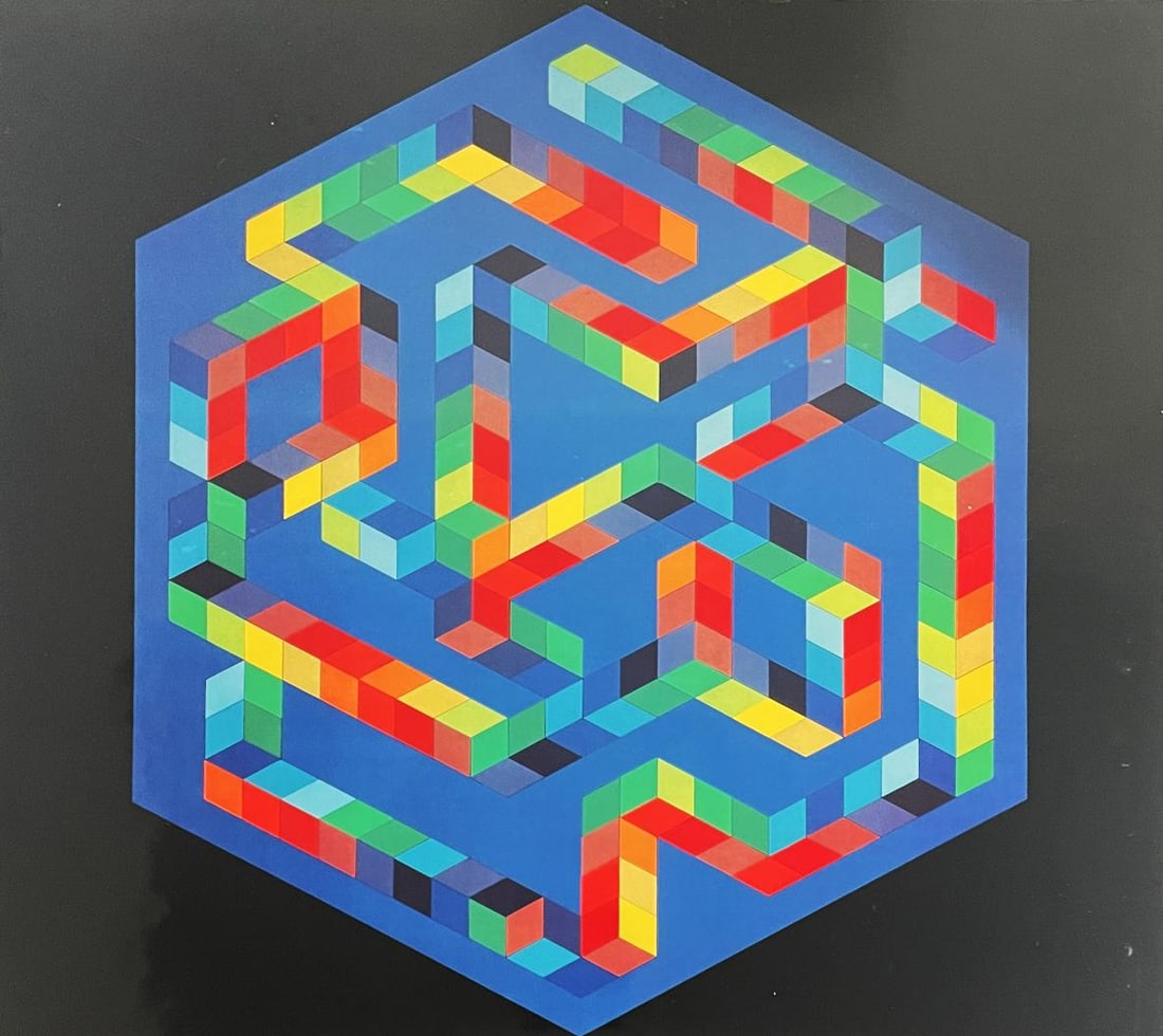 Victor Vasarely - Babel III: Artist: Victor Vasarely Title: Babel III Year: 1971 Dimensions: 16 1/4in. by 16 1/4in. Edition: From the Rare Limited Edition Medium: Glossy Offset Lithograph o
