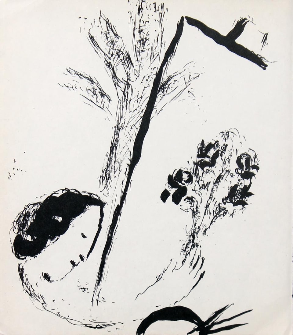 Marc Chagall - Le Bouquet a la Main: Artist: Marc Chagall Title: Le Bouquet a la Main Year: 1957 Dimensions: 8.75in. by 7.5in. Edition: From the rare limited edition Publisher: Maeght Me