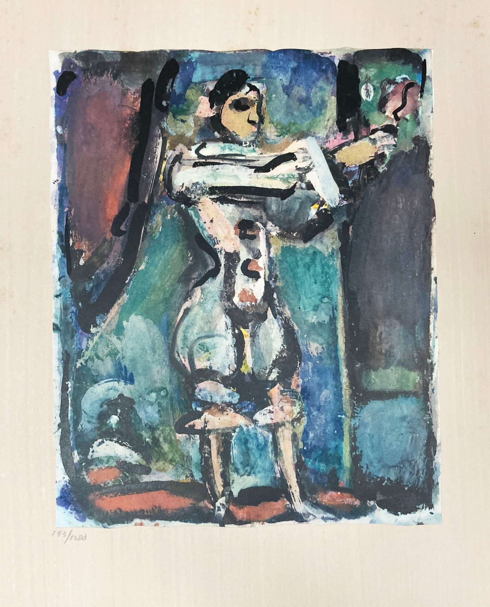 Georges Rouault - Pierrol Efrane: Artist: Georges Rouault Title: Pierrol Efrane Year: 1943 Dimensions: 17 x 12 1/2 in. Edition: From the rare limited edition of 1200 Publisher: Revue Verve <