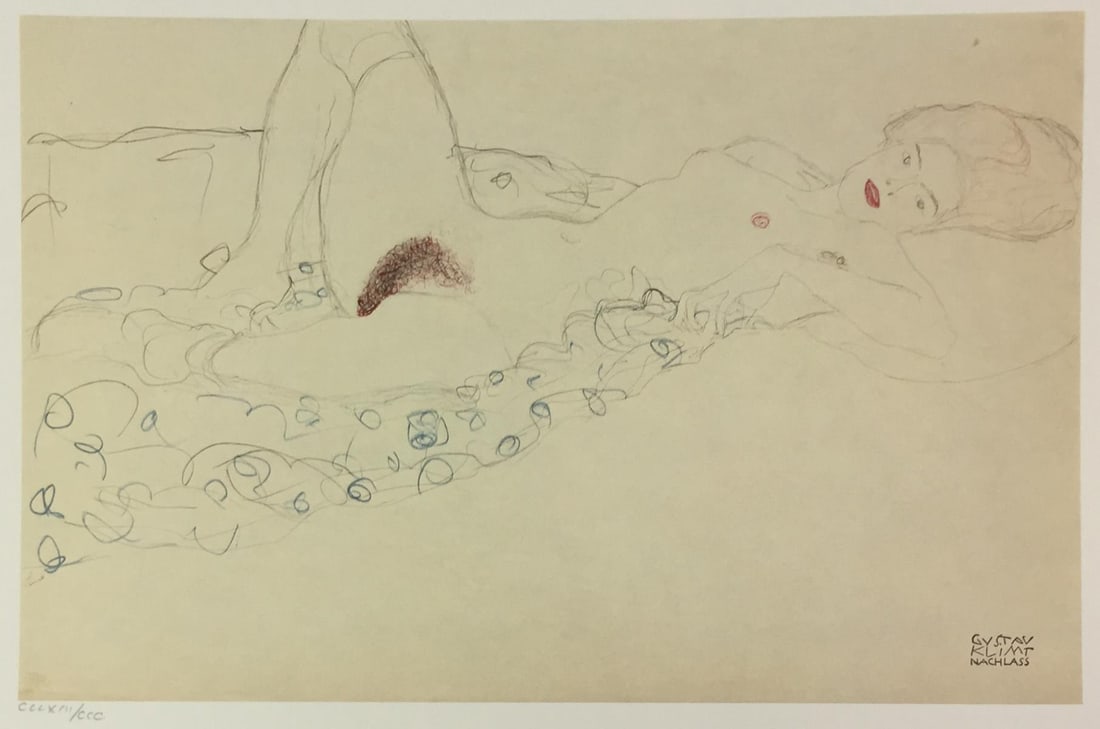 Gustav Klimt - Untitled Study (XII) (After): Artist: Gustav Klimt Title: Untitled Study (XII) Year: 1980 Dimensions: 16in. by 12in. Edition: From the Rare Limited Edition of CCC Publisher: Mazzotta