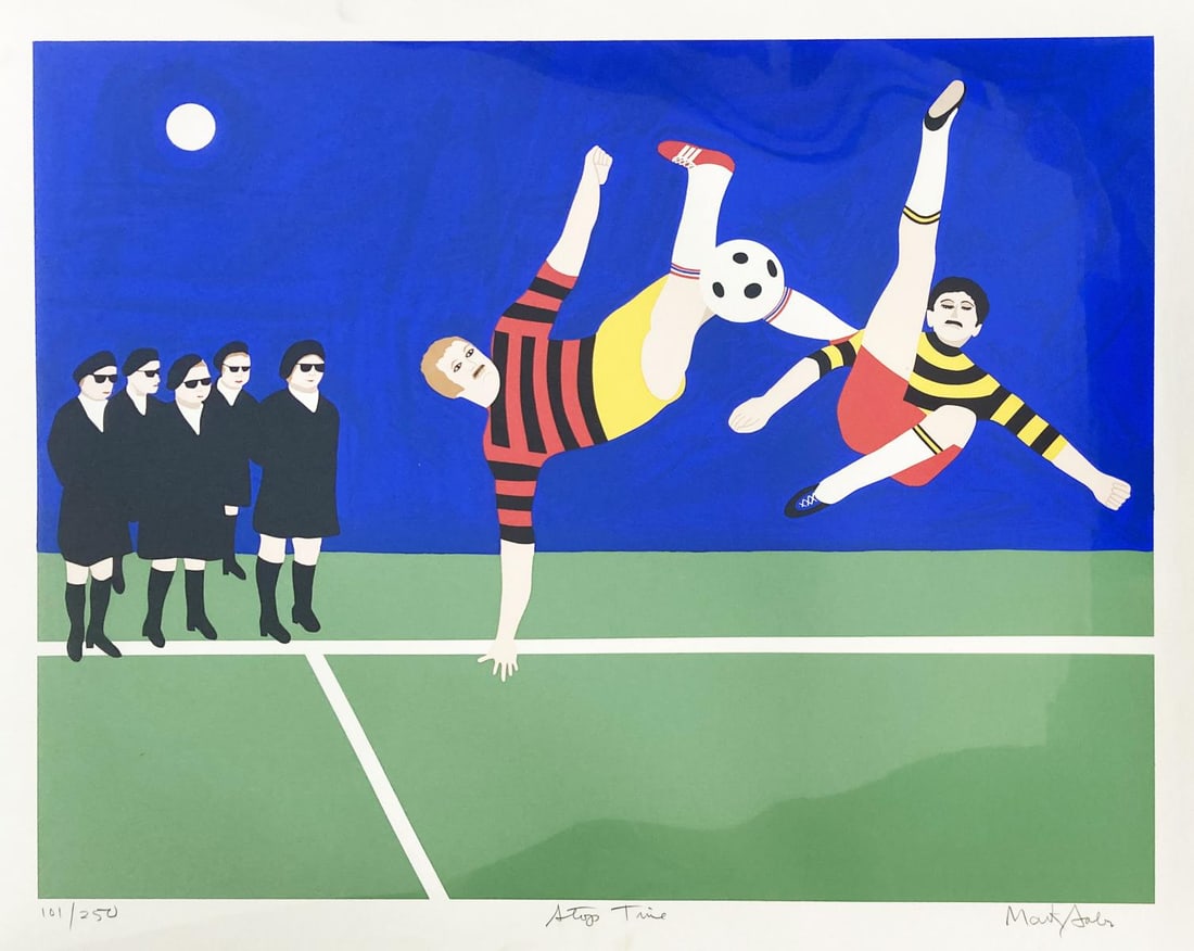 Mark Sabin - Stop Time: Artist: Mark Sabin Title: Stop Time Year: 2010 Dimensions: 22.5in. by 28.5in. Edition: From the rare limited edition of 250 Medium: Screenprint in colors Condition: Excellent Signature Details: Hand
