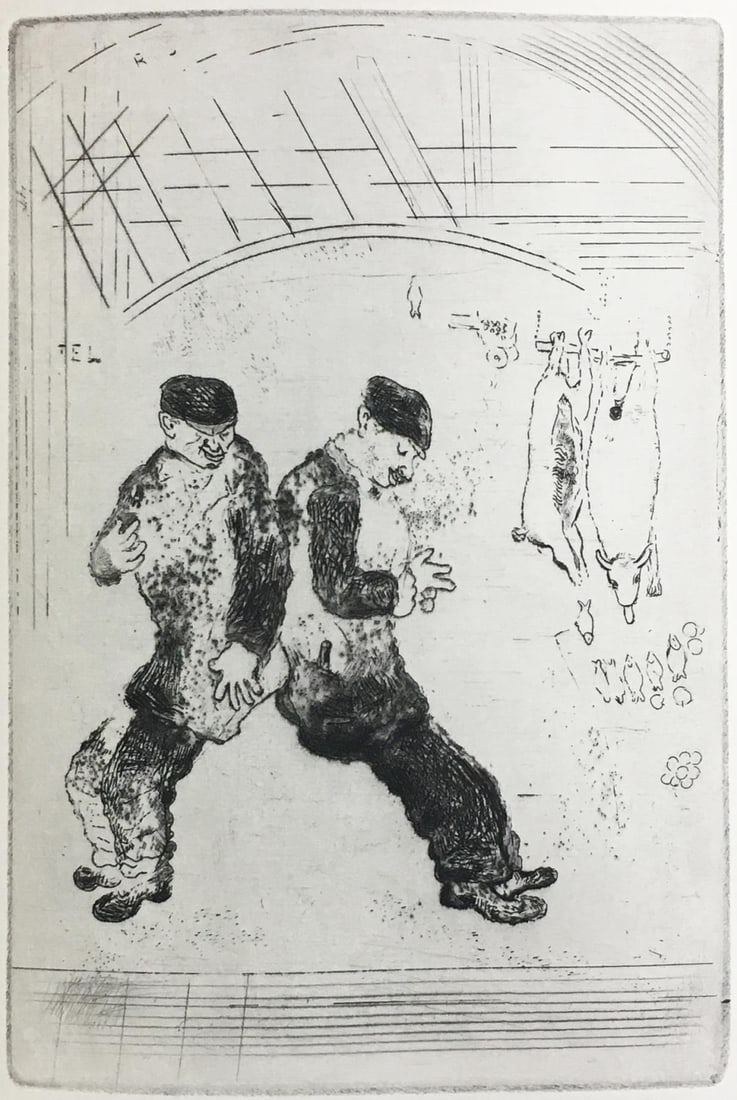 Marc Chagall - Gluttony II: Artist: Marc Chagall Title: Gluttony II Year: 1926 Dimensions: 9 13/16in. by 7 3/8in. Edition: From the Rare Limited Edition of 300 Publisher: Simon Kra Paris</