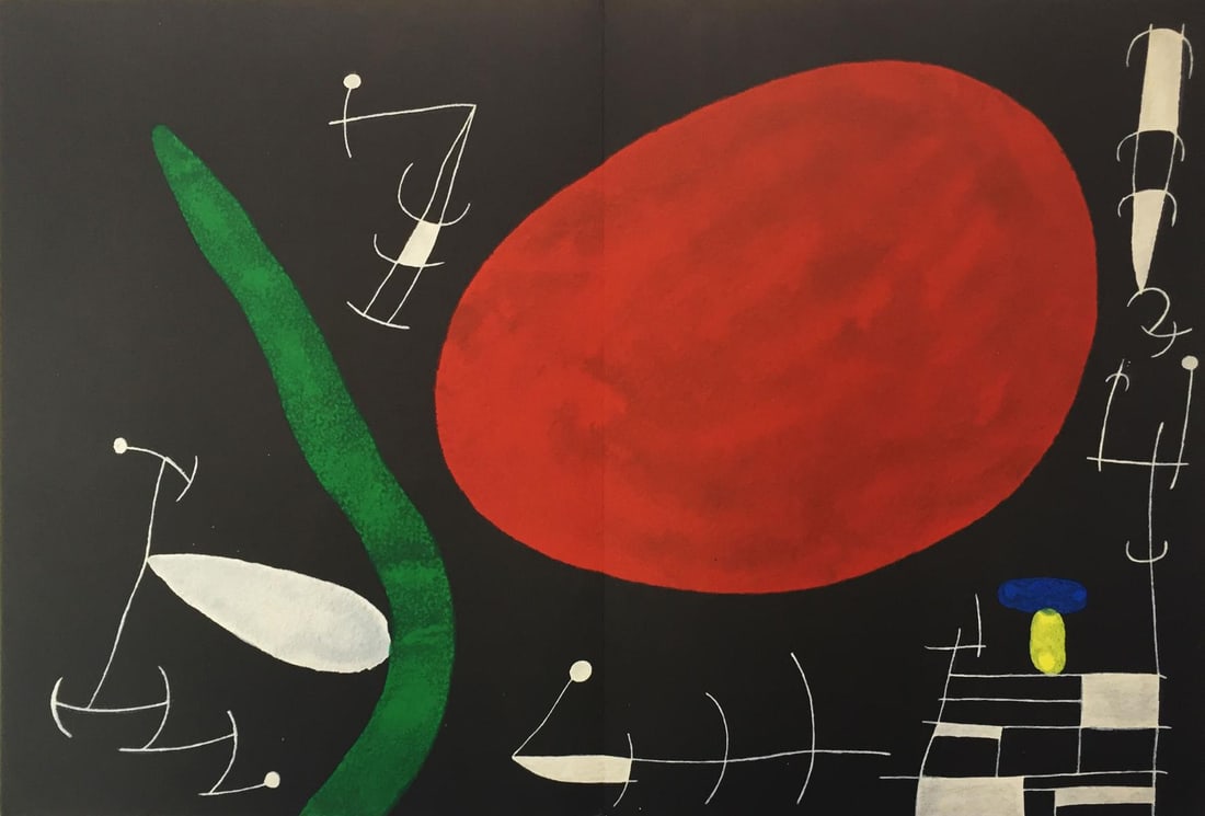 Joan Miro - Untitled I from Derriere le Miroir No.: Artist: Joan Miro Title: Untitled I from Derriere le Miroir No. 164-165 Year: 1967 Dimensions: 22in. by 15in. Edition: From the Rare Limited Edition Publisher: Maeght Suite: Derriere le Miroir