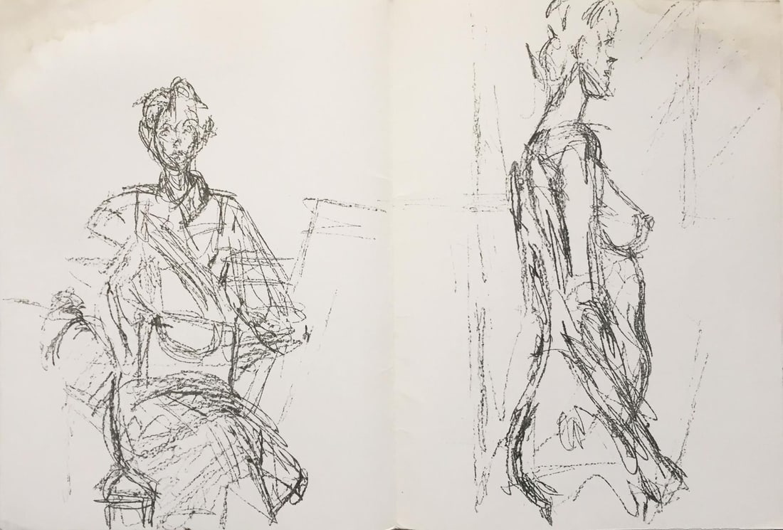 Alberto Giacometti - Untitled I from Derriere le Miroir (After): Artist: Alberto Giacometti Title: Untitled I from Derriere le Miroir No. 127 Year: 1961 Dimensions: 22in. by 15in. Edition: From the rare limited edition Publisher: