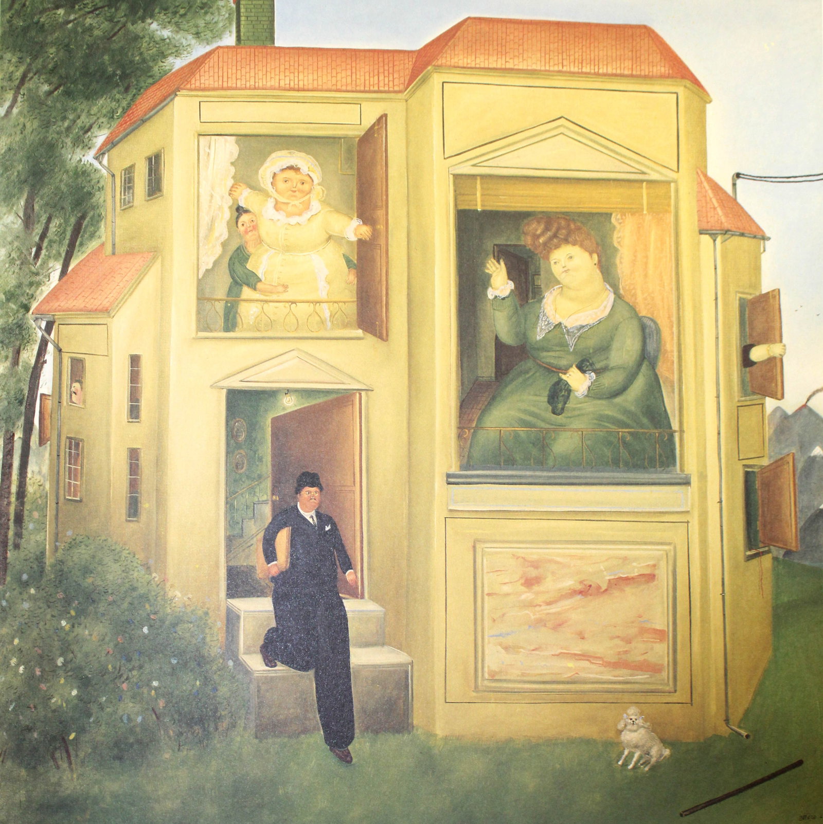 Fernando Botero - Man Going to the Office (After): Artist: Fernando Botero Title: Man Going to the Office Year: 1983 Dimensions: 16in. by 12in. Edition: from the limited edition of 200 Publisher: Harry N. Abram