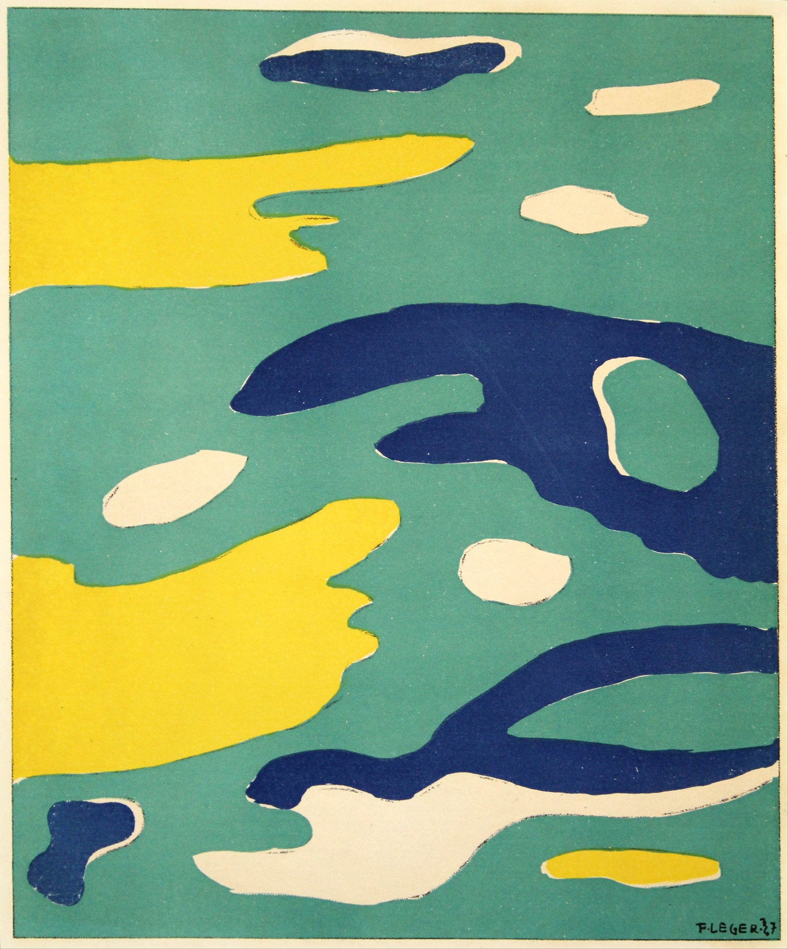 Fernand Leger - L' Eau: Artist: Fernand Leger Title: L' Eau Year: 1937 Dimensions: 10 x 14 in. Edition: From the rare limited edition Publisher: Verve, Paris Suite: Verve Vol. 1 Medium: Original lithograph on paper