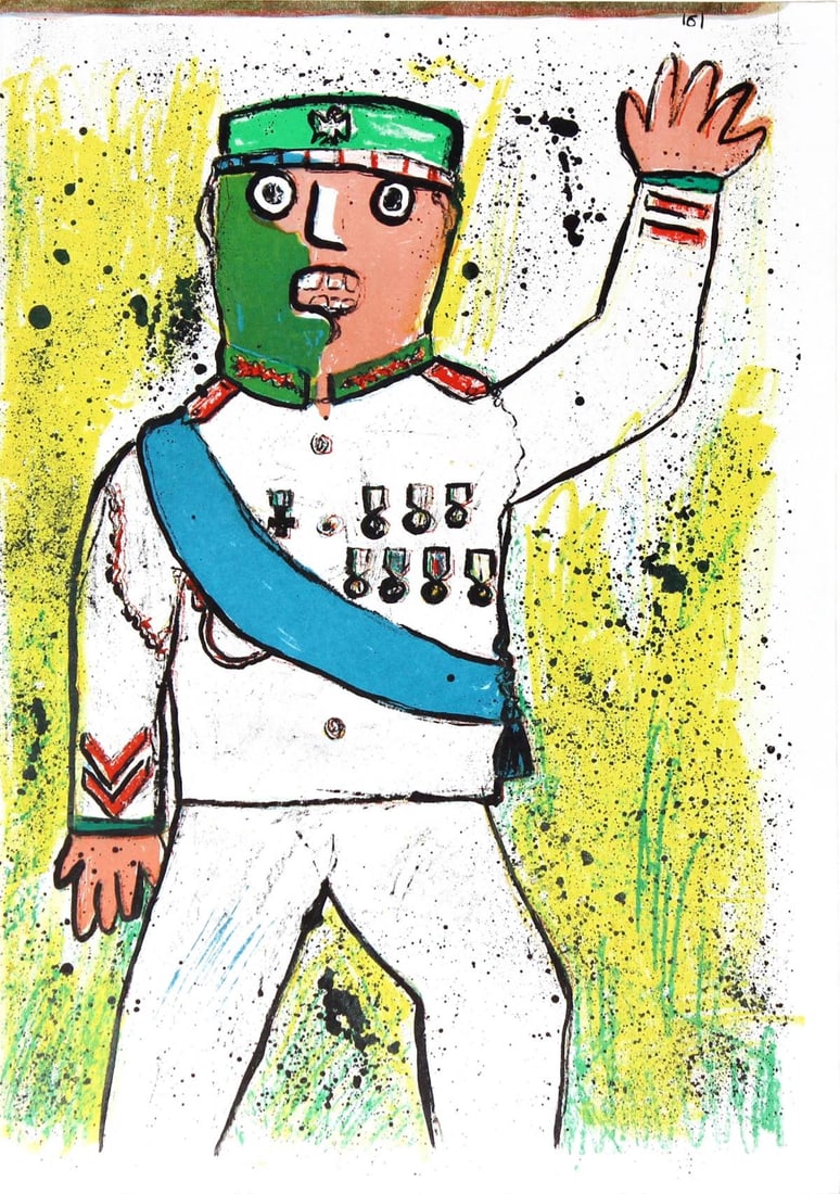 Enrico Baj - Untitled from "One Cent Life": Artist: Enrico Baj Title: Untitled from "One Cent Life" Year: 1964 Dimensions: 16.25in. by 11.5in. Edition: From the rare limited edition Publisher: E.W. Kornfeld Bern Suite: One Cent Life Medium: