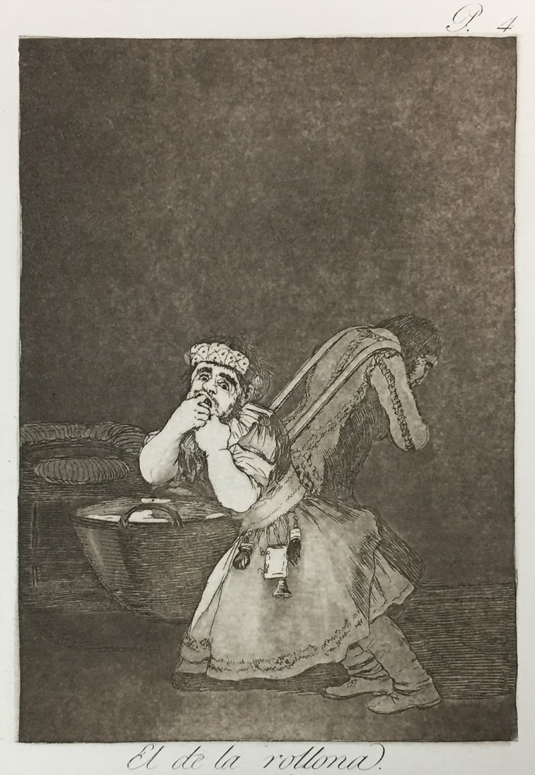 Francisco Jose De Goya y Lucientes - El de la Rollona: Artist: Francisco Jose De Goya y Lucientes Title: El de la Rollona Year: 1799 Dimensions: 11 1/2 x 8 1/4 in. Edition: From the rare limited edition Suite: Los Caprichos Medium: Original etching on
