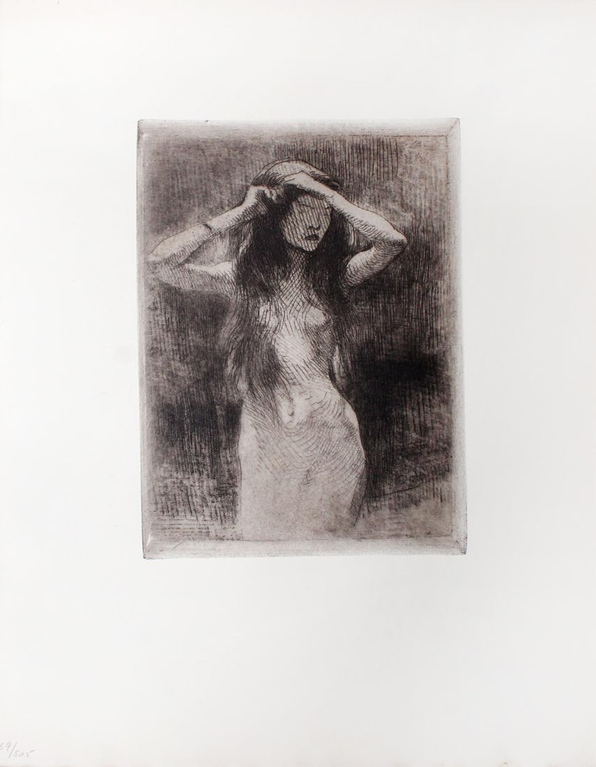 Albert Besnard - Etude: Artist: Albert Besnard Title: Etude Year: 1897 Dimensions: 12 1/2in. by 10in. Edition: From the rare limited edition of 525 Publisher: Boudet / Tallandier: Pari