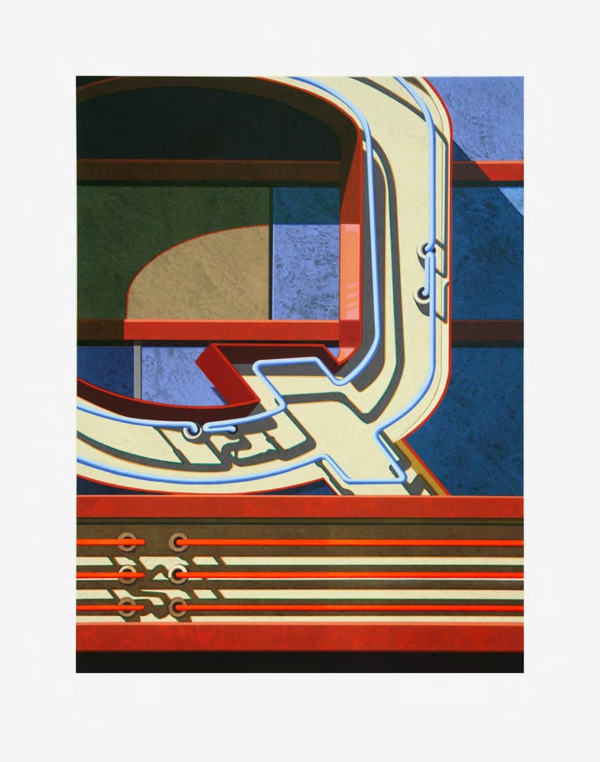 Robert Cottingham - The Letter Q: Artist: Robert Cottingham Title: The Letter Q Year: 2001 Dimensions: in. by in. Edition: 17 from the rare limited edition of 40 Publisher: Tandem Press University of Wisconsin Suite: An American