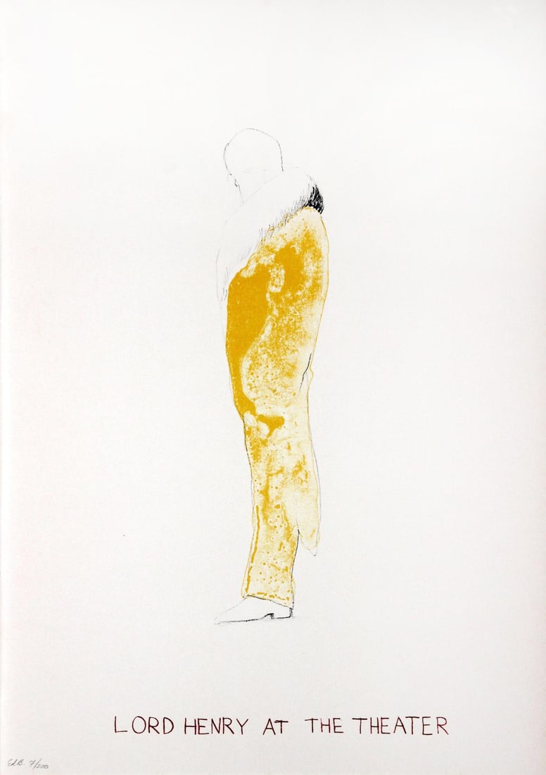 Jim Dine - Lord Henry at the Theater: Artist: Jim Dine Title: Lord Henry at the Theater Year: 1968 Dimensions: 18in. by 12.75in. Edition: B 7 from the limited edition of 200 Publisher: Petersburg P