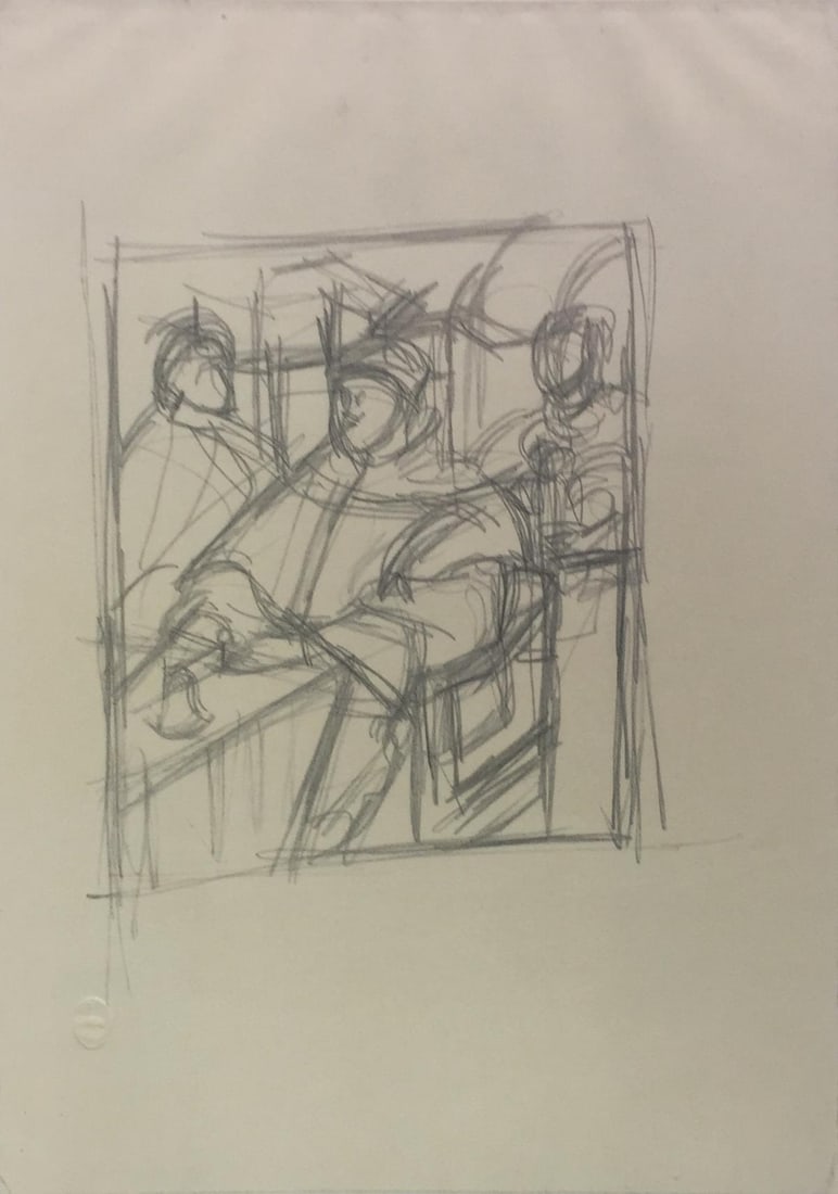 Alberto Giacometti - Copia dal "Ritratto di Leone (After): Artist: Alberto Giacometti Title: Copia dal "Ritratto di Leone X Con Due Cardinali" di Raffaello Year: 1959 Dimensions: 12in. by 16in. Edition: From the rare limited edition o