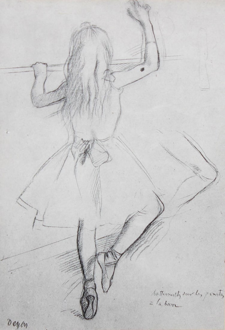 Edgar Degas (After) - Les pointes a la barre: Artist: Edgar Degas (After) Title: Les pointes a la barre Year: 1919 Dimensions: 7.5in. by 5.5in. Edition: From the rare limited deluxe edition of 60 Publisher: Demotte Paris; Henri Riviere Paris