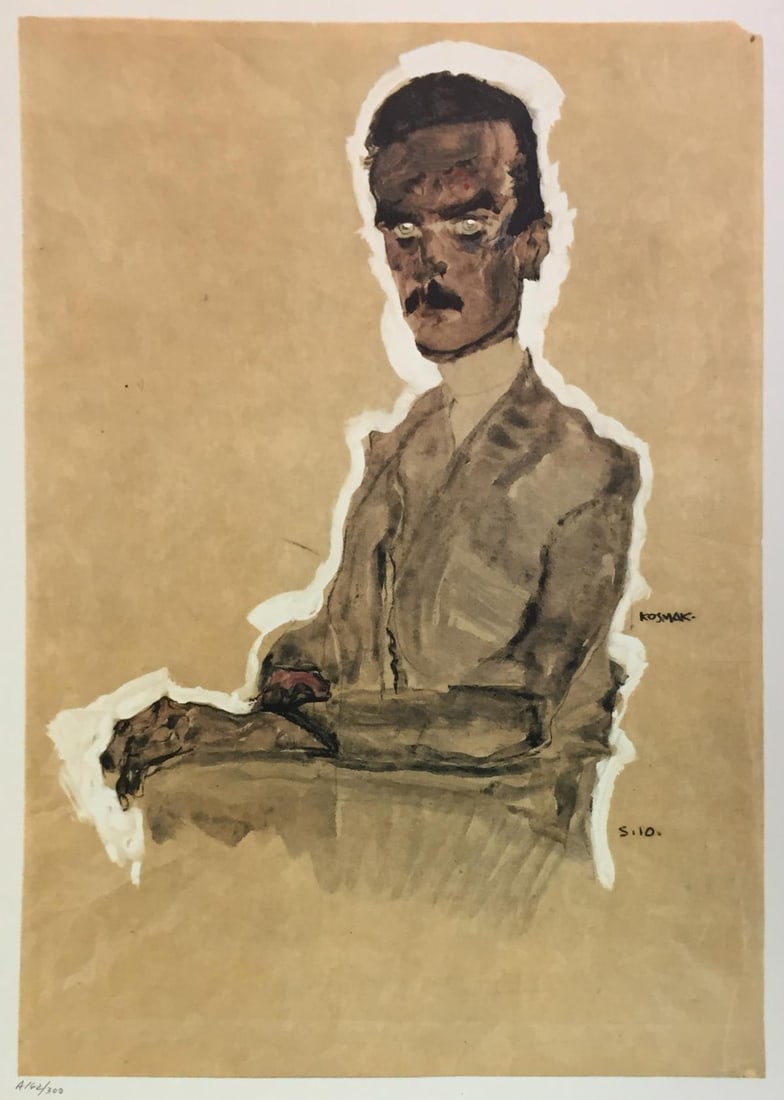 Egon Schiele (After) - Portrait of Edward Kosmack: Artist: Egon Schiele (After) Title: Portrait of Edward Kosmack Year: 1969 Dimensions: 19 3/4in. by 14 1/4in. Edition: From the Rare Limited Edition of 300 Publisher