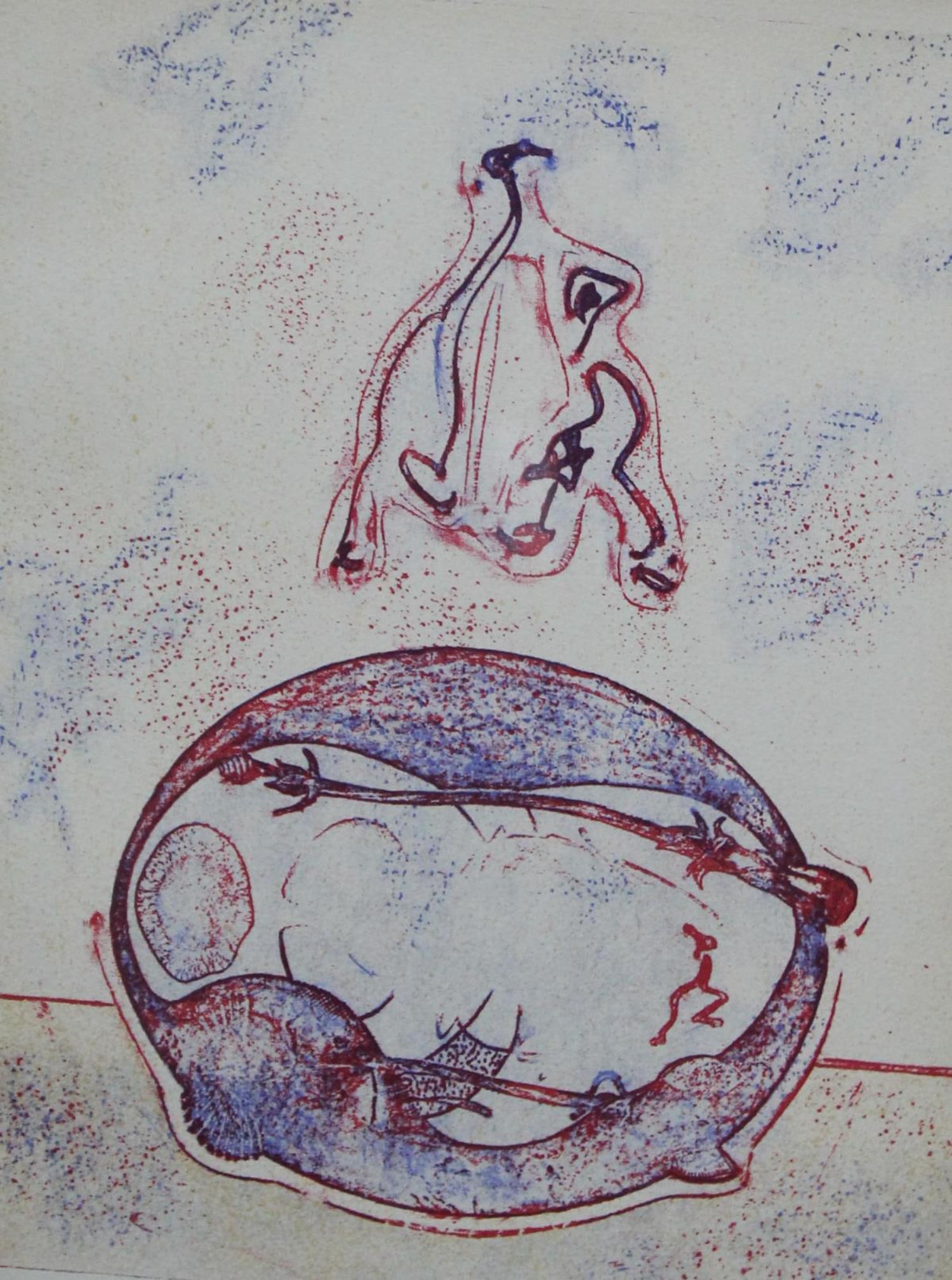 Max Ernst - Composition from "Homage to Max Ernst": Artist: Max Ernst Title: Composition from "Homage to Max Ernst" (Special issue of the XXe Siecle Review) Year: 1971 Dimensions: 9.25in. by 12.5in. Medium: Original color litho