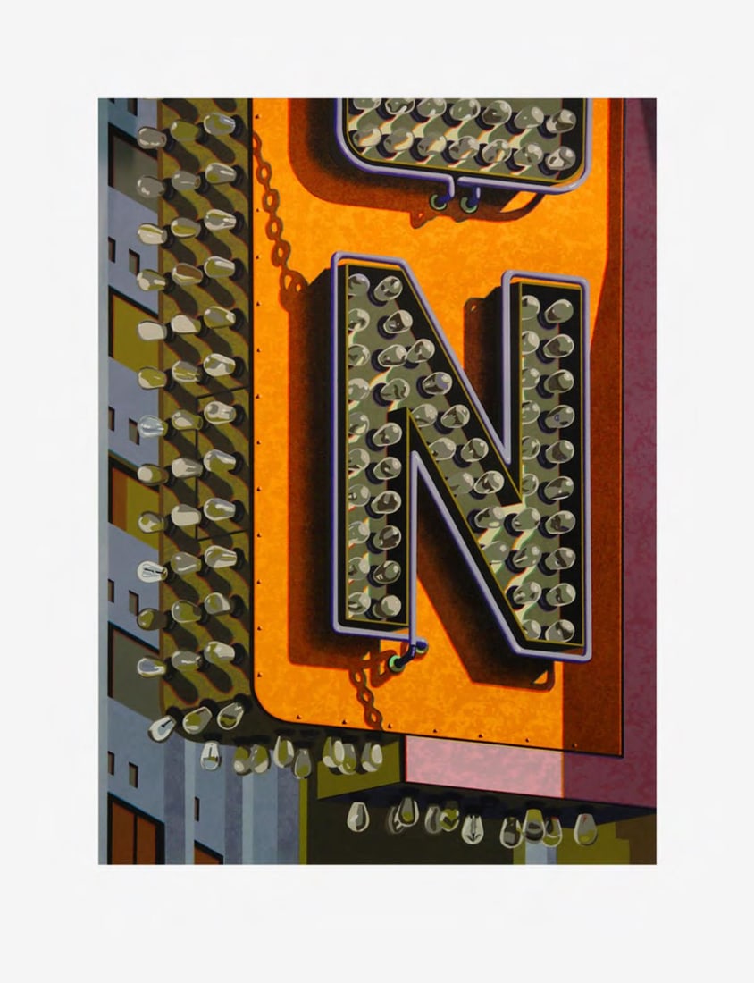 Robert Cottingham - The Letter N: Artist: Robert Cottingham Title: The Letter N Year: 2001 Dimensions: in. by in. Edition: 17 from the rare limited edition of 40 Publisher: Tandem Press University of Wisconsin Suite: An American