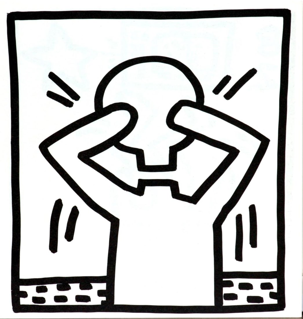 Keith Haring - Untitled (Head Off): Artist: Keith Haring Title: Untitled (Head Off) Year: 1982 Dimensions: 9in. by 9in. Edition: From the limited edition of 2000 Publisher: Tony Shafrazi Gallery New York Suite: Keith Haring Medium: