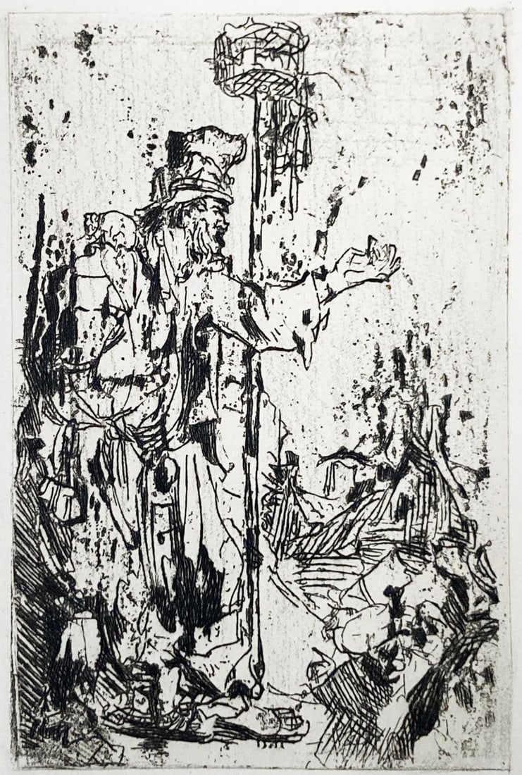 Rembrandt van Rijn (After 1883) - Utre Vendeur de Mort Aux Rats: Artist: Rembrandt van Rijn (After 1883) Title: Utre Vendeur de Mort Aux Rats Year: 1883 Dimensions: 6in. by 4in. Edition: From the rare limited edition Suite: L