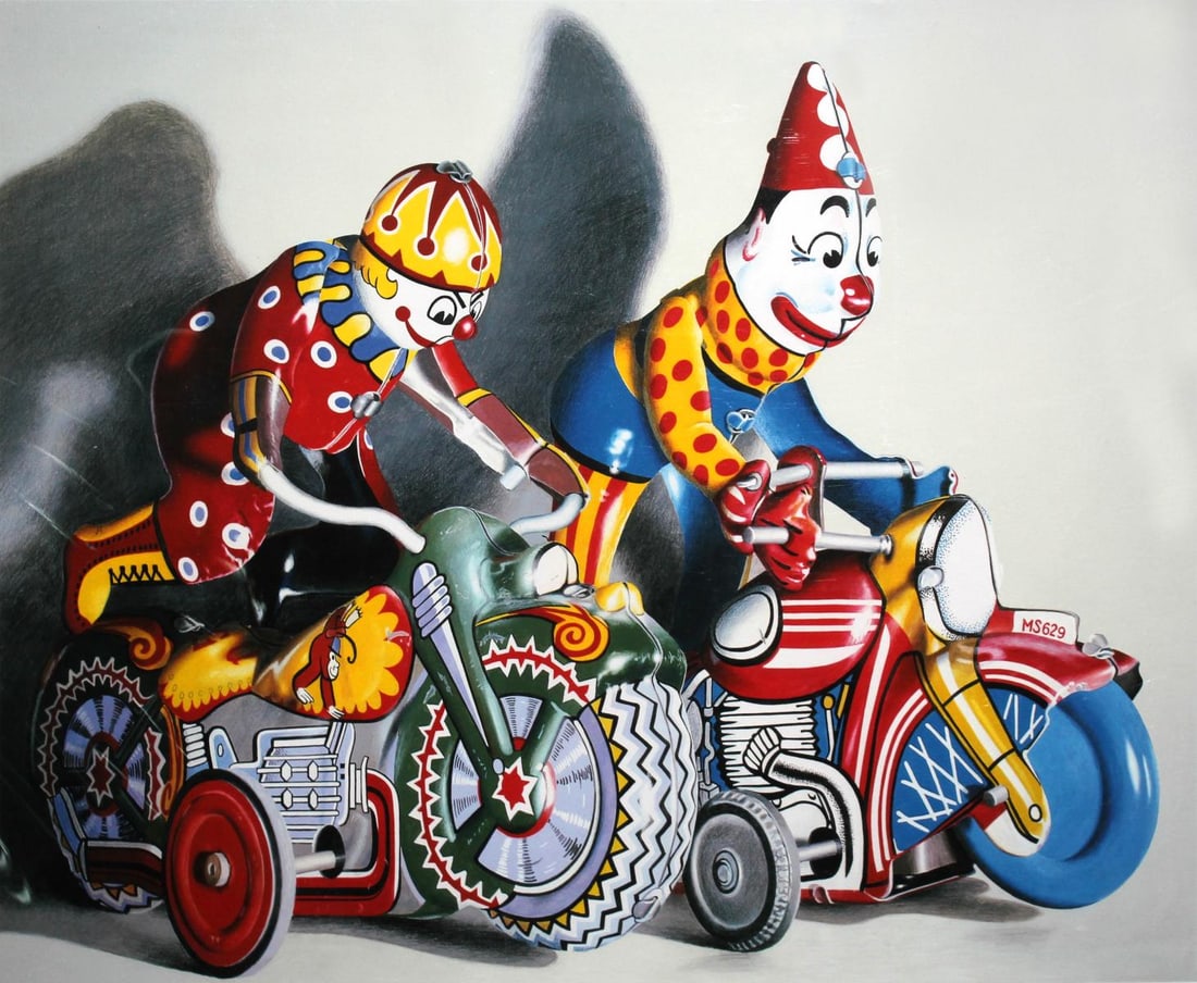 Charles Bell - Hot Pursuit: Artist: Charles Bell Title: Hot Pursuit Year: c. 1990 Dimensions: 28.5in. by 33in. Edition: From the limited edition of 150 Medium: Original serigraph on paper Condition: Excellent Signature Details: