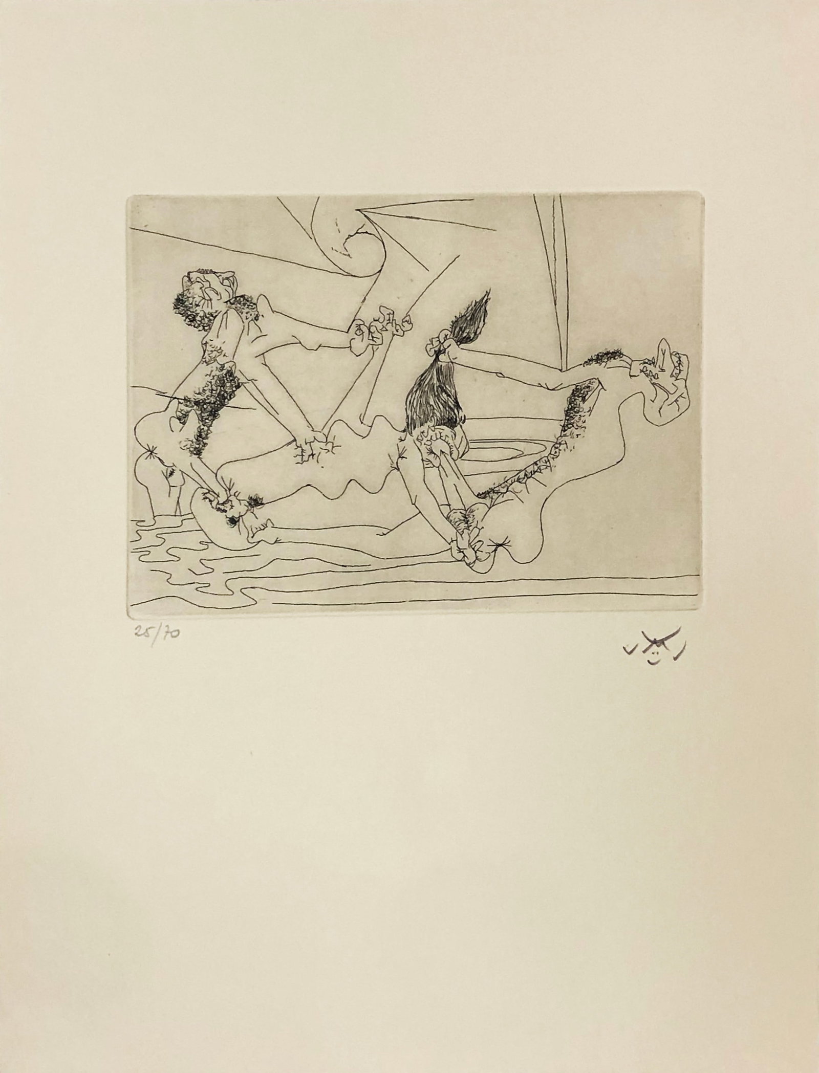 Roberto Matta - Untitled 205 (From the New School: Artist: Roberto Matta Title: Untitled 205 (From the New School Series) Year: 1980 Dimensions: 15in. by 11 1/4in. Edition: From the Rare Limited Edition of 70 Publis