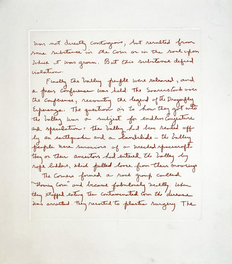 Keith Haring - Poem From "The Valley": Artist: Keith Haring Title: Poem From "The Valley" Year: 1987 Dimensions: 14.5in. by 12.5in. Edition: From the limited edition of 80 Publisher: George Mulder Fine Art London Suite: The Valley Medium:
