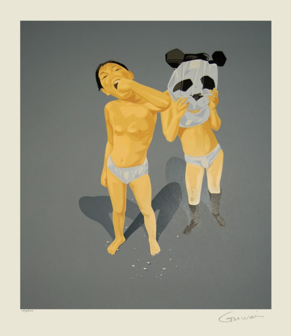 Guo Wei - Ami No. 4: Artist: Guo Wei Title: Ami No. 4 Year: 2009 Dimensions: 35in. by 40 1/2in. Edition: From the rare limited edition of 200 Medium: Original serigraph on Arches paper Condition: Excellent Signature