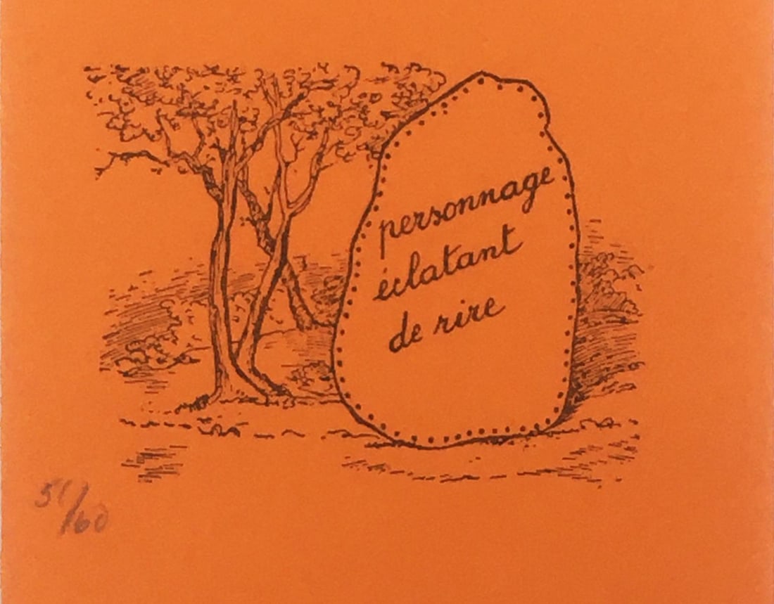 Rene Magritte - Personnage Eclatant de Rire (Orange): Artist: Rene Magritte Title: Personnage Eclatant de Rire (Orange) Year: 1973 Dimensions: 8 1/2in. by 5 3/4in. Edition: From the Rare Limited Edition of 60 Publisher