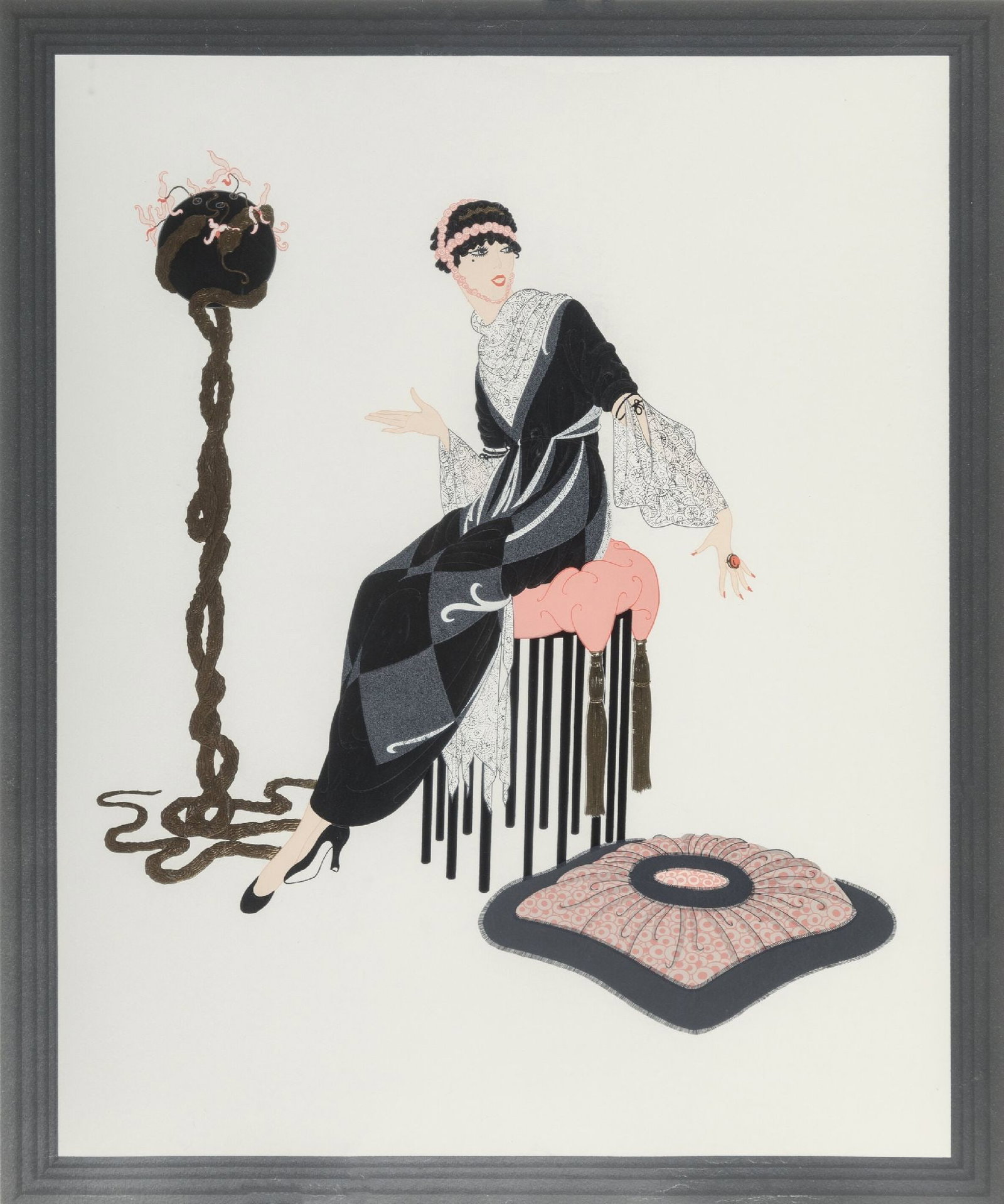 Erte - Harmony: Artist: Erte Title: Harmony Year: 1986 Dimensions: 33 x 27 3/4 in. Edition: from the limited edition of 300 Publisher: Chalk & Vermilion Fine Arts, Ltd.