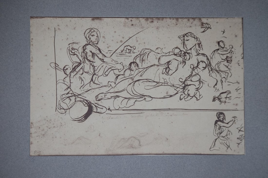 Eugene Delacroix - Untitled 14 (After): Artist: Eugene Delacroix Title: Untitled 14 Dimensions: 9in. by 13.25in. Edition: Number 1 From the rare limited H.C edition of 10 Suite: 70 Dessins De Maitres Francais