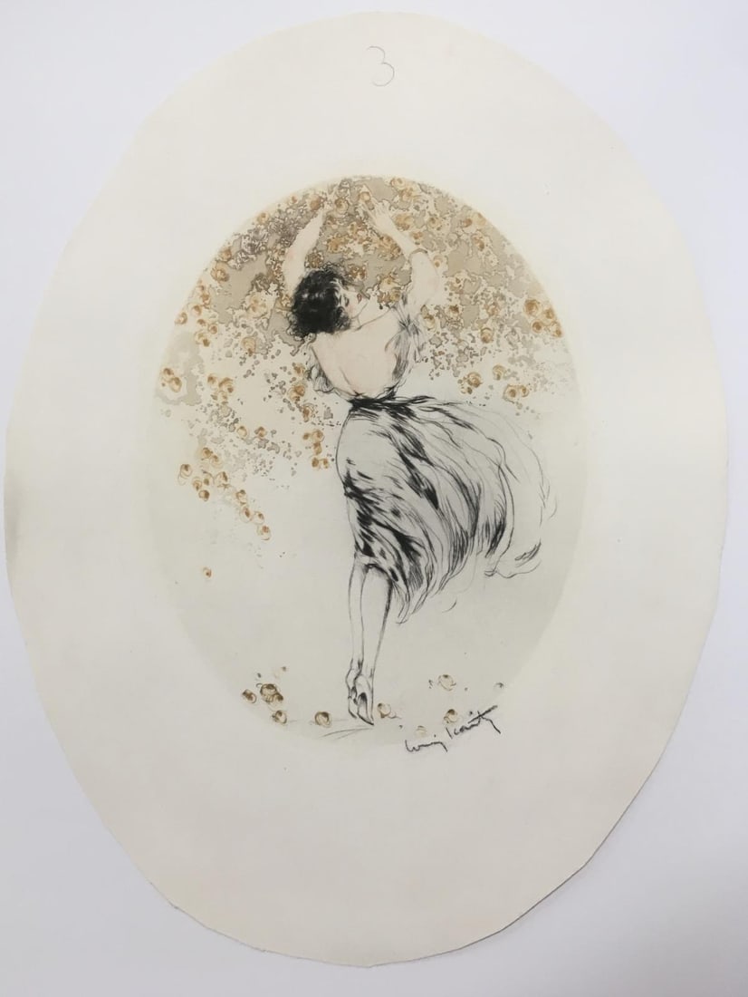 Louis Icart - Summer (Fruits): Artist: Louis Icart Title: Summer (Fruits) Year: 1922 Dimensions: 9 3/8in. by 7 1/4in. Edition: from the rare limited edition Publisher: Les Graveurs Modernes Paris Medium: Original etching with