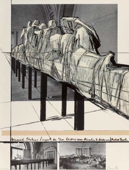 Christo - Aegina Temple Project for the Munich Glyptotek: Artist: Christo Title: Aegina Temple Project for the Munich Glyptotek Year: 1988 Dimensions: 35in. by 27in. Edition: From the rare limited edition of CCC Publisher: