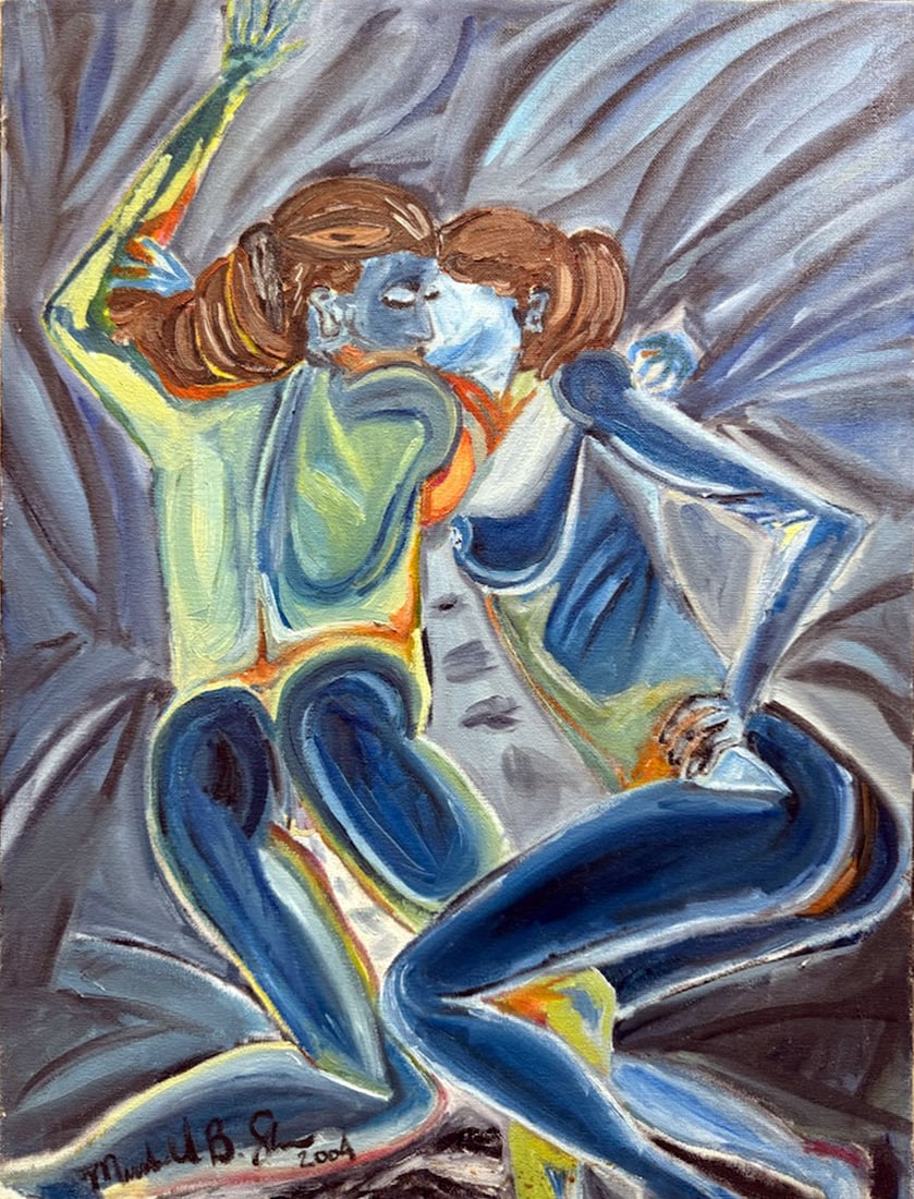 Unknown Artist - The Kiss 2004: Artist: Unknown Artist Title: The Kiss 2004 Year: 2004 Dimensions: 24 x 18 in. Edition: Unique One of a Kind Artwrok Medium: Original oil on canvas C