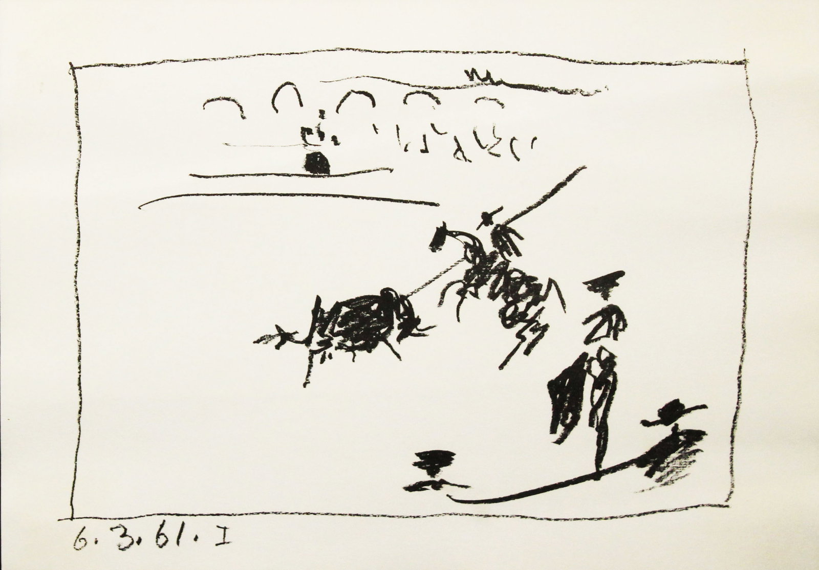 Pablo Picasso - La pique: Artist: Pablo Picasso Title: La pique Year: 1961 Dimensions: 18 1/8 x 11 3/4 in. Edition: From the rare limited edition Publisher: Andre Sauret, Editeur: Monte-
