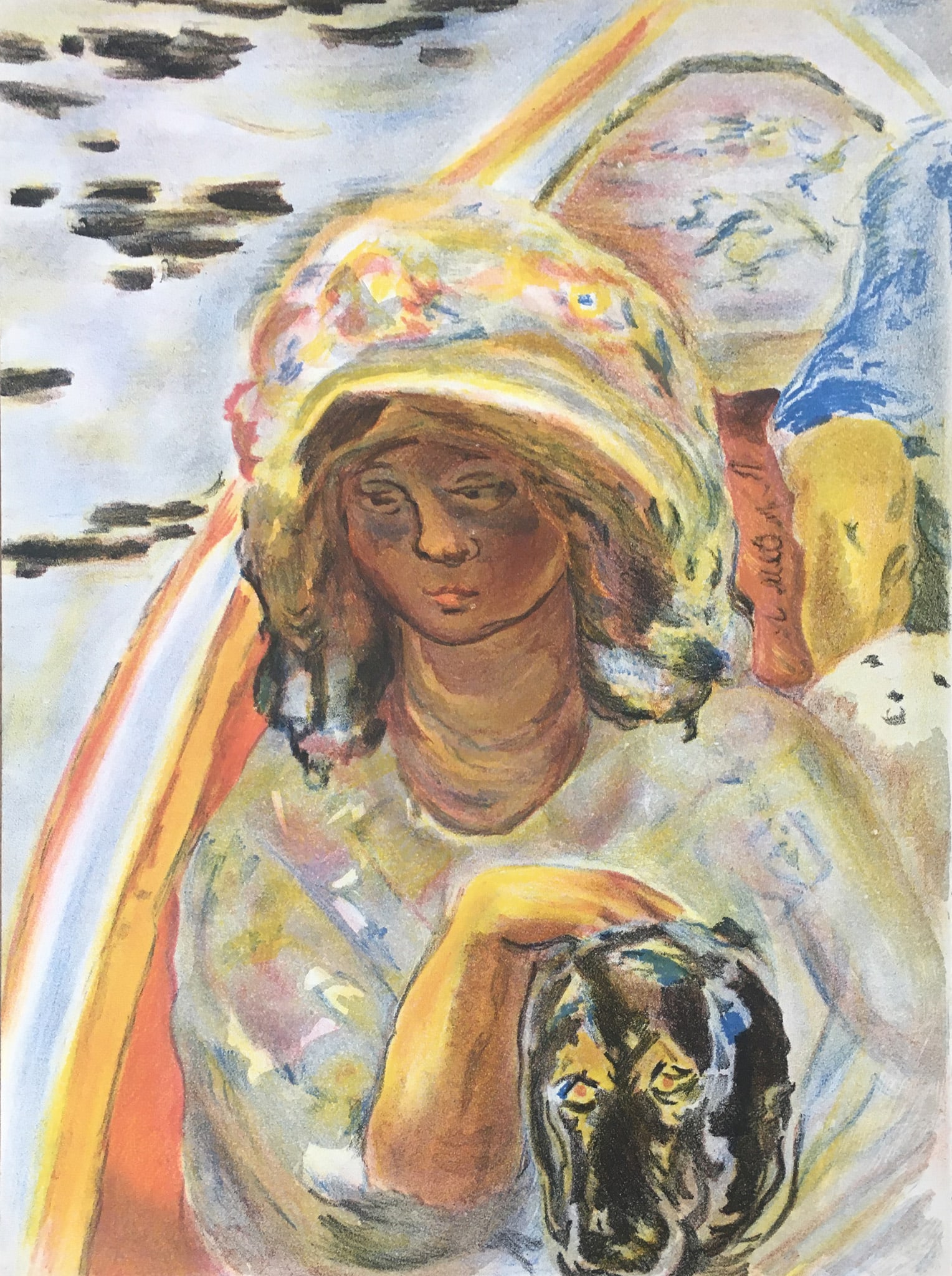 Pierre Bonnard - Jeaune Fille dans un Barque: Artist: Pierre Bonnard Title: Jeaune Fille dans un Barque Year: 1939 Dimensions: 14 x 10 1/2 in. Edition: From the rare limited edition. Publisher: Verve, Paris Suite: Verve Vol. 1 Medium: Original