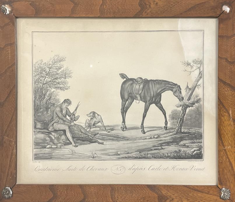 Horace Vernet - Quatriene Suite de Chevaux No 47: Artist: Horace Vernet Title: Quatriene Suite de Chevaux No 47 Year: 1820 Dimensions: 15 1/2in. by 18 1/2in. Edition: From the rare limited edition Publisher: Paris Rue St. Lazare Medium: Original