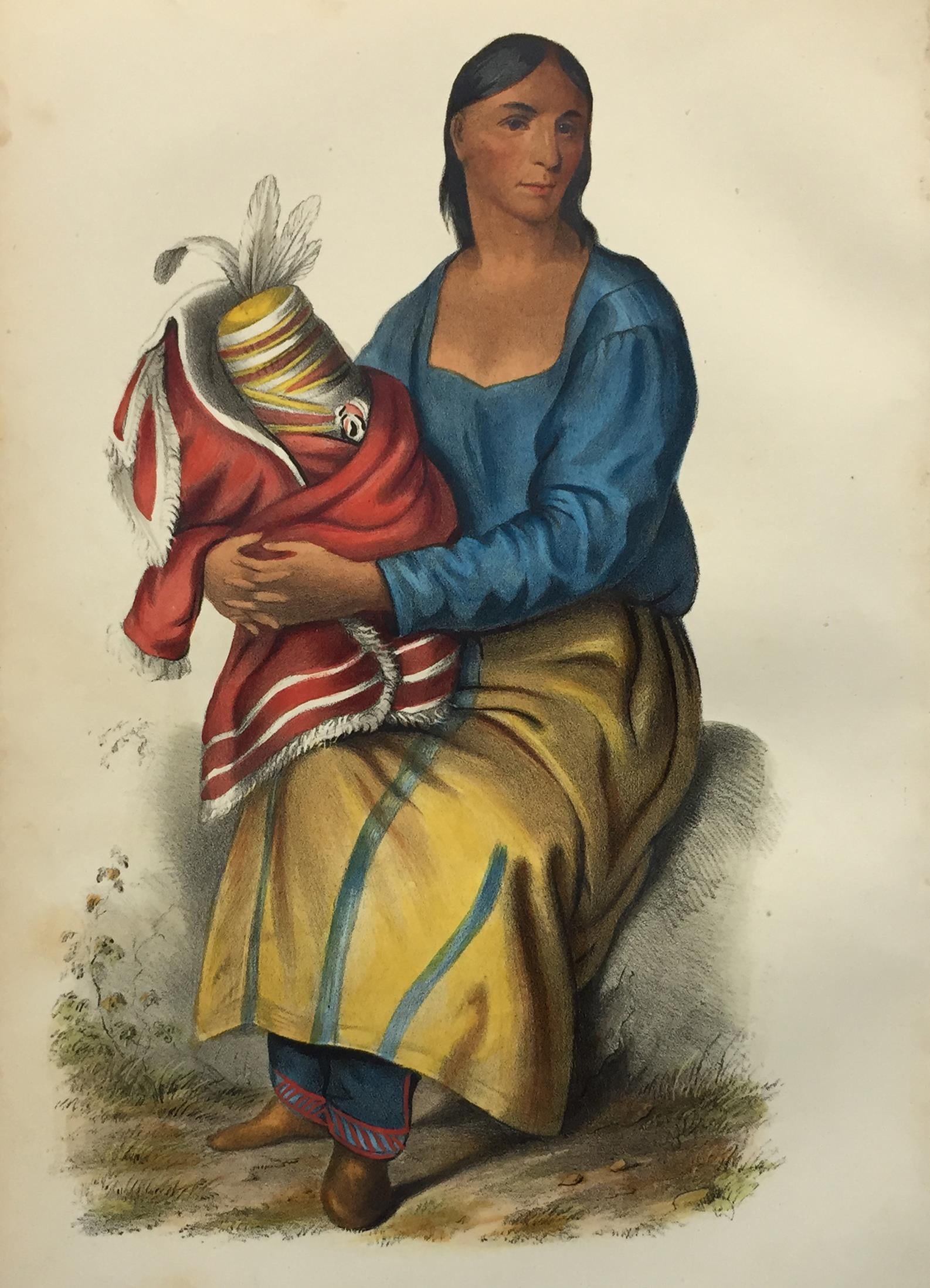 Charles Bird King - A Chippeway Widow: Artist: Charles Bird King Title: A Chippeway Widow Year: 1858 Dimensions: 10 1/2in. by 6 3/4in. Edition: From the rare limited edition Publisher: D. Rice and A.
