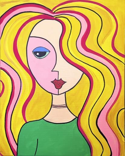 Matthew Steinberg - Untitled Girl II: Artist: Matthew Steinberg Title: Untitled Girl II Year: 2011 Dimensions: 16in. by 20in. Edition: One of a Kind Orginal painting Medium: Original Acrylic Painting on Canvas Condition: Excellent