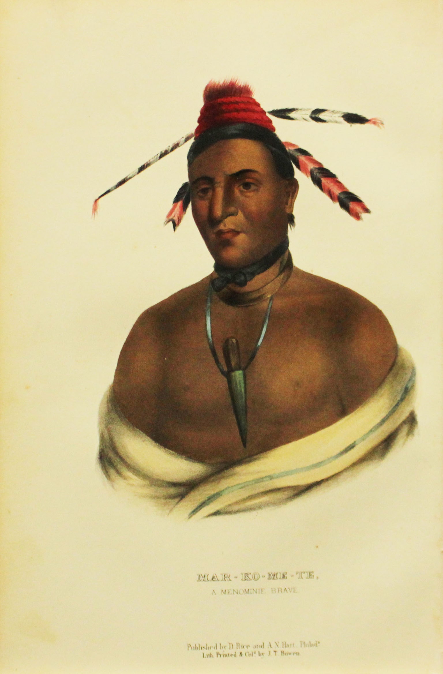 Charles Bird King - Mar Ko Me Te A Menominie Brave: Artist: Charles Bird King Title: Mar Ko Me Te A Menominie Brave Year: 1858 Dimensions: 10 1/2in. by 6 3/4in. Edition: From the Rare Limited Edition Publisher: D