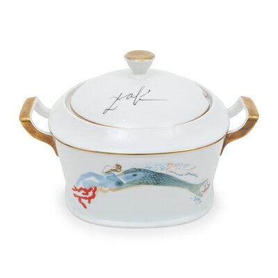 Salvador Dali - Sirenas Peinadas con Coral y Hormiga: Artist: Salvador Dali Title: Sirenas Peinadas con Coral y Hormiga Year: 1977 Edition: Numbered 161 Medium: Porcelain serving dish Condition: Excellent Sig
