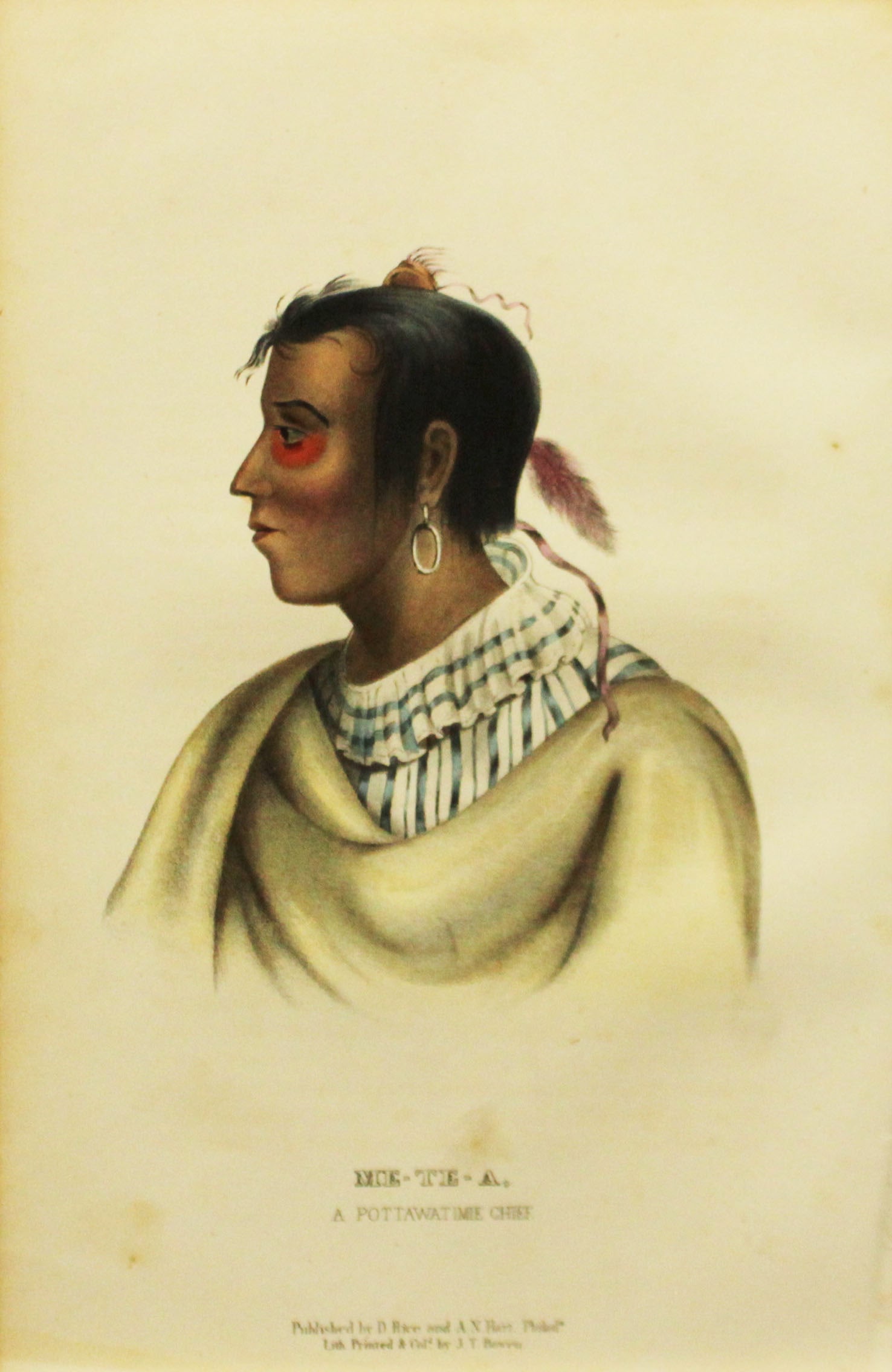 Charles Bird King - Me Te A A Pottawatime Chief: Artist: Charles Bird King Title: Me Te A A Pottawatime Chief Year: 1858 Dimensions: 10 1/2in. by 6 3/4in. Edition: From the Rare Limited Edition Publisher: D. R