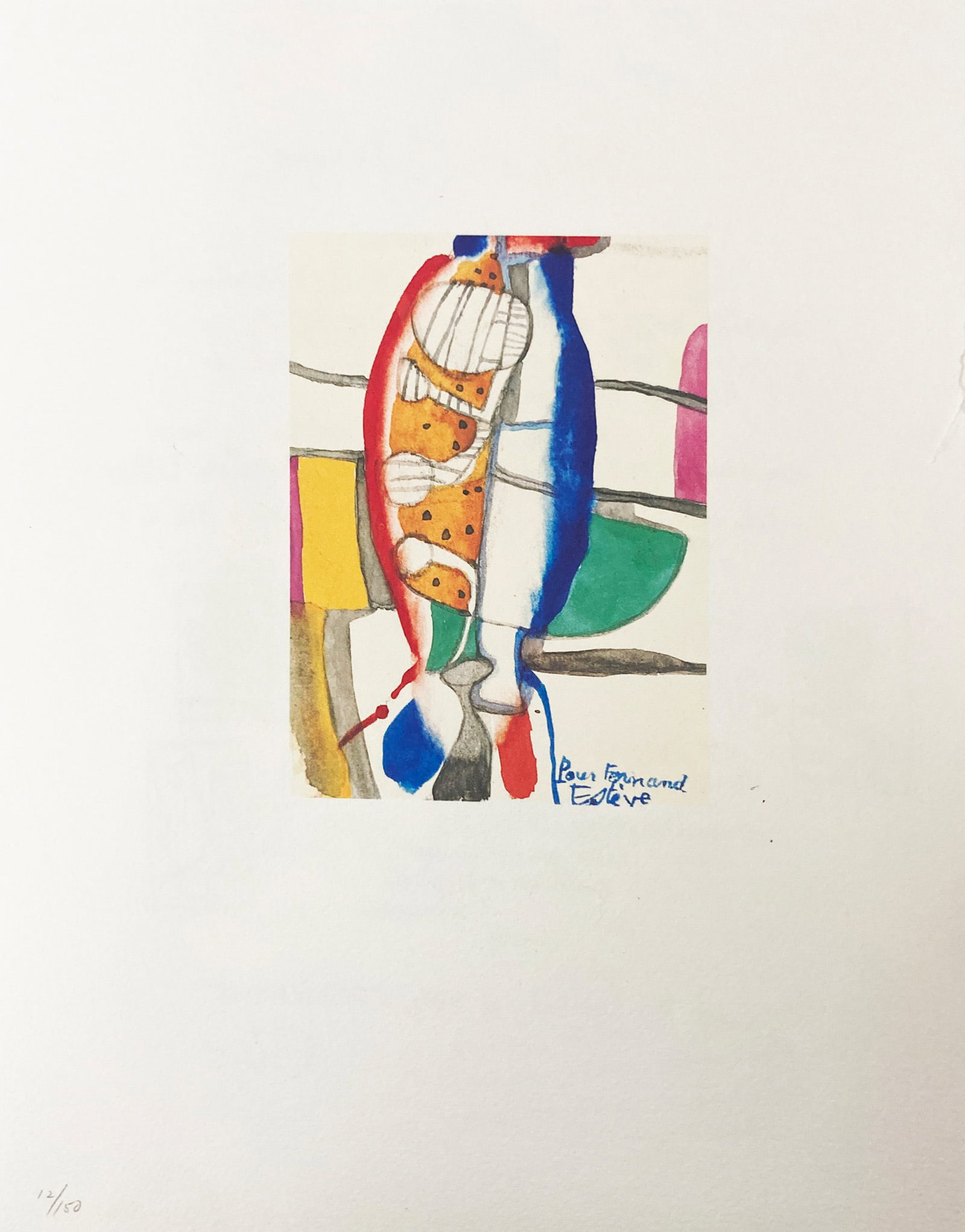 Castor Siebel - A meme la pierre: Artist: Castor Siebel Title: A meme la pierre Year: 1982 Dimensions: 9 x 12 in. Edition: From the rare limited edition of 150 Medium: Original Lithograph on Pap