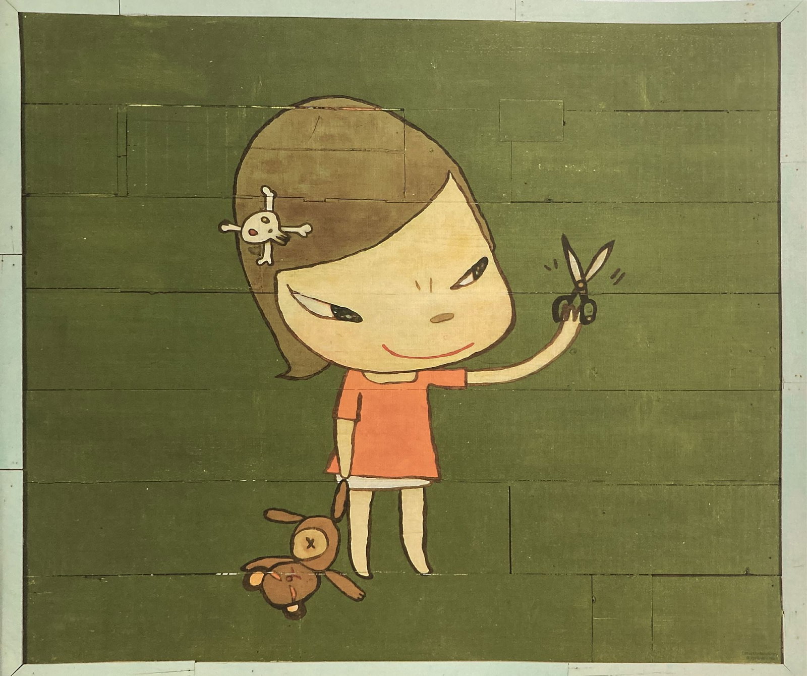 Yoshitomo Nara - Scissors: Artist: Yoshitomo Nara Title: Scissors Dimensions: 15 x 17 in. Edition: From the rare limited edition Medium: Lithograph in colors on paper Condition: Excellent