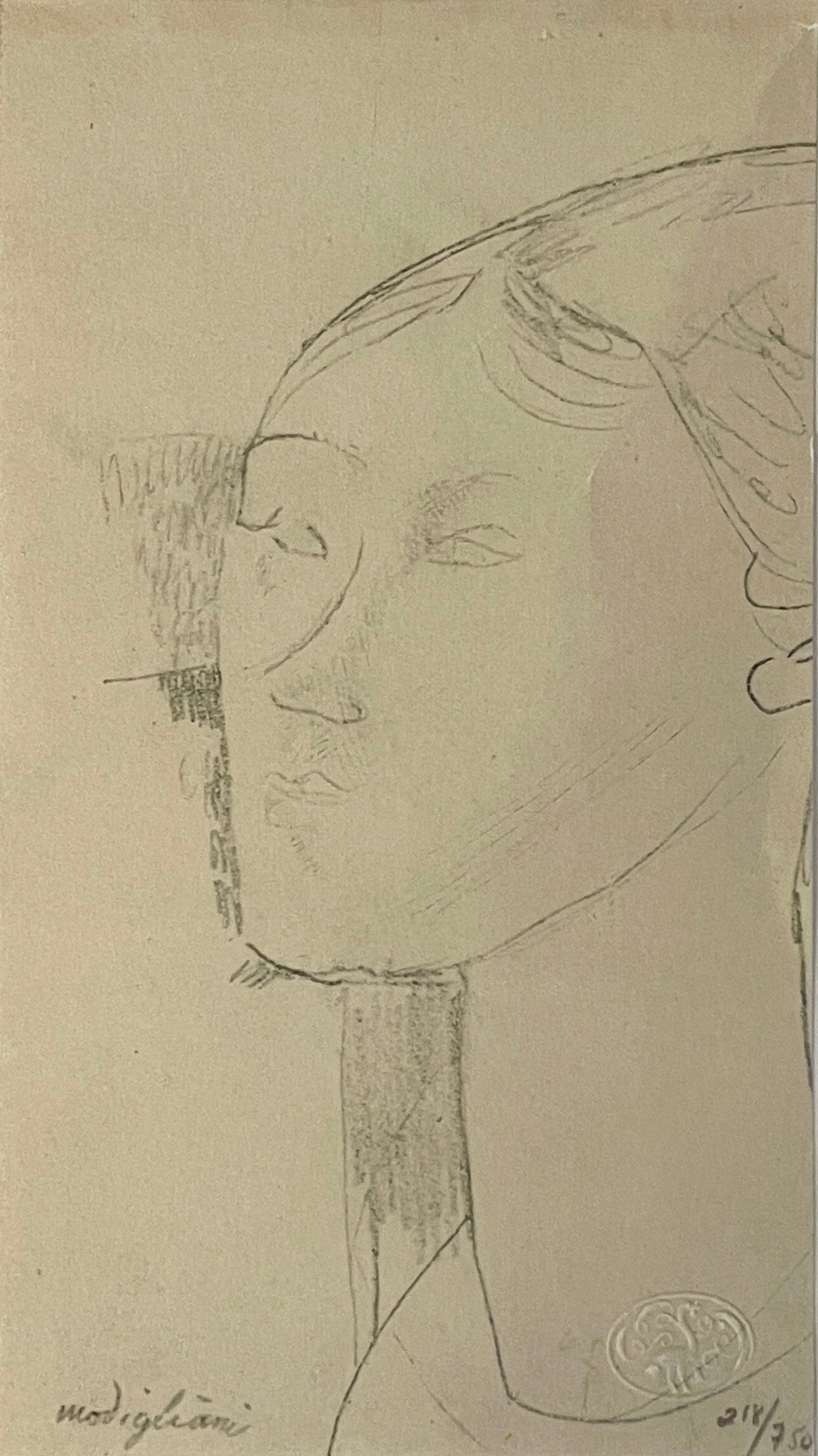 Amedeo Modigliani - Portrait de Beatrice Hastings (After): Artist: Amedeo Modigliani Title: Portrait de Beatrice Hastings Year: 1959 Dimensions: 22.25in. by 17.75in. Edition: From the rare limited edition 750 Publisher:
