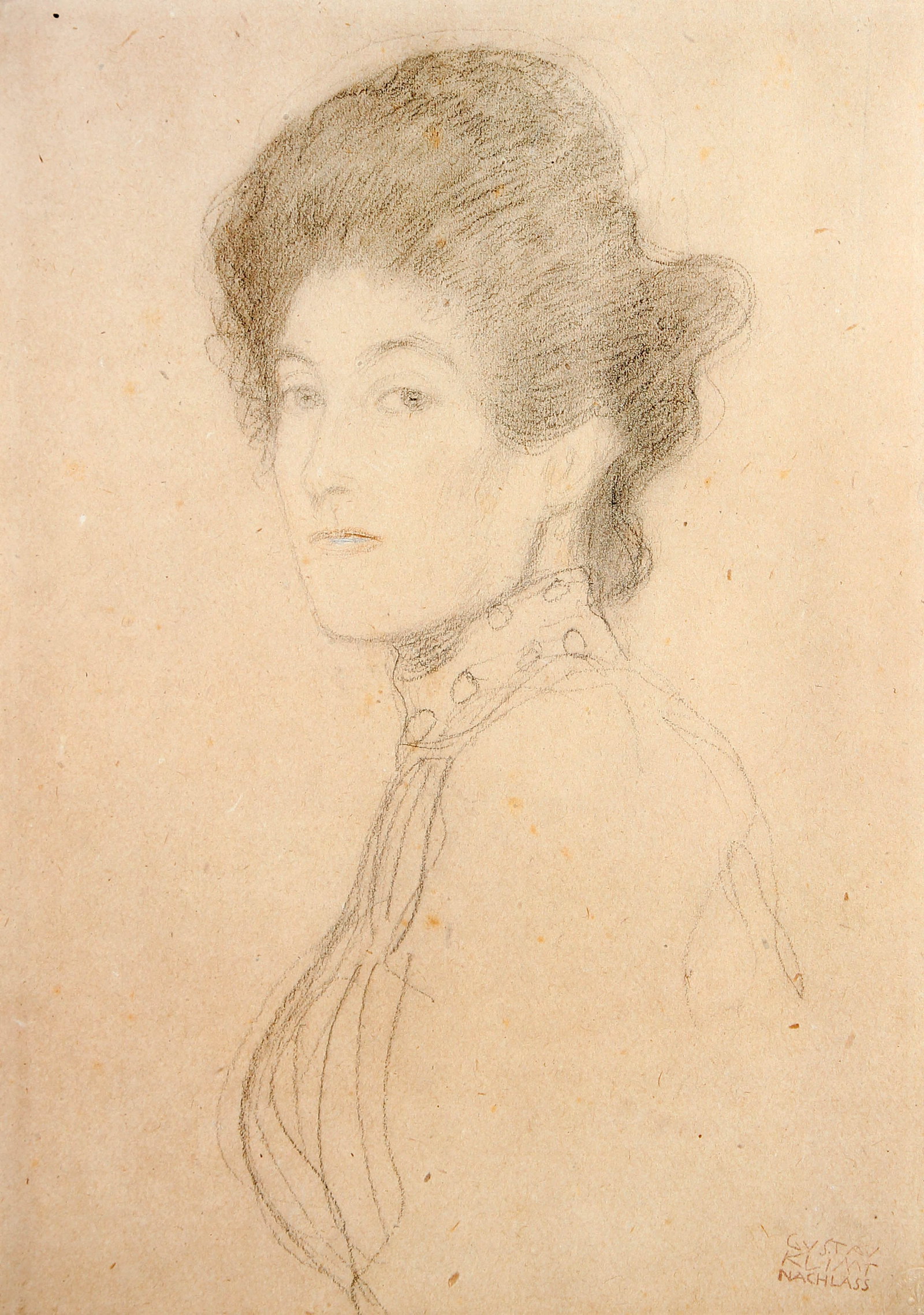 Gustav Klimt (After) - Portrait of a Woman drawing: Artist: Gustav Klimt (After) Title: Portrait of a Woman drawing Year: 1985 Dimensions: 21 1/2 x 14 1/2 in. Edition: From the rare limited edition of 1000 Publisher: Akademische Druck-u.