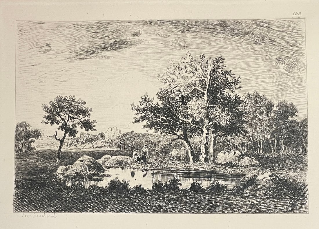 Narcisse Diaz - Chenes Et Mare Sur Le Chemin De Bellecroix: Artist: Narcisse Diaz Title: Chenes Et Mare Sur Le Chemin De Bellecroix Year: 1873 Dimensions: 11 3/4in. by 8in. Edition: From the rare limited edition Medium: