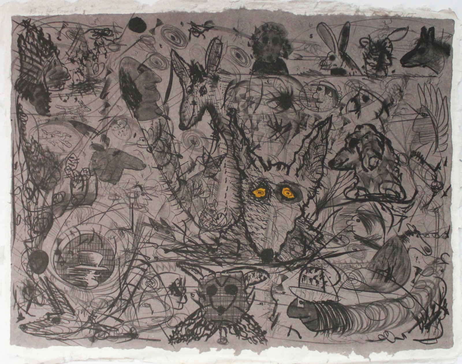 Roy DeForest - Untitled: Artist: Roy DeForest Title: Untitled Year: 1981 Dimensions: 24 x 31 in. Edition: from the limited edition of 44 Medium: Original lithograph on Hand Made Paper</